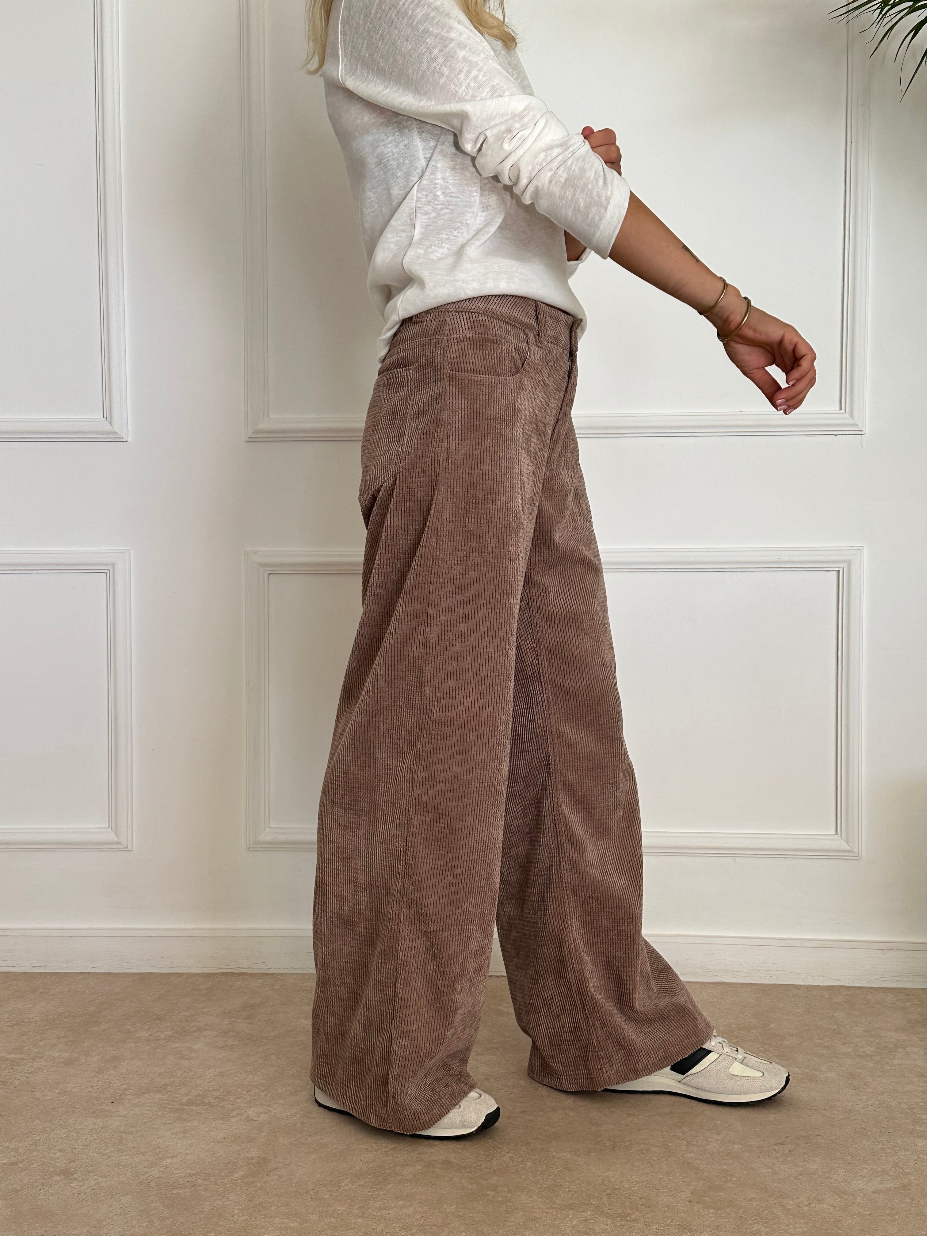 LIGHT BROWN מכנסי קורדרוי