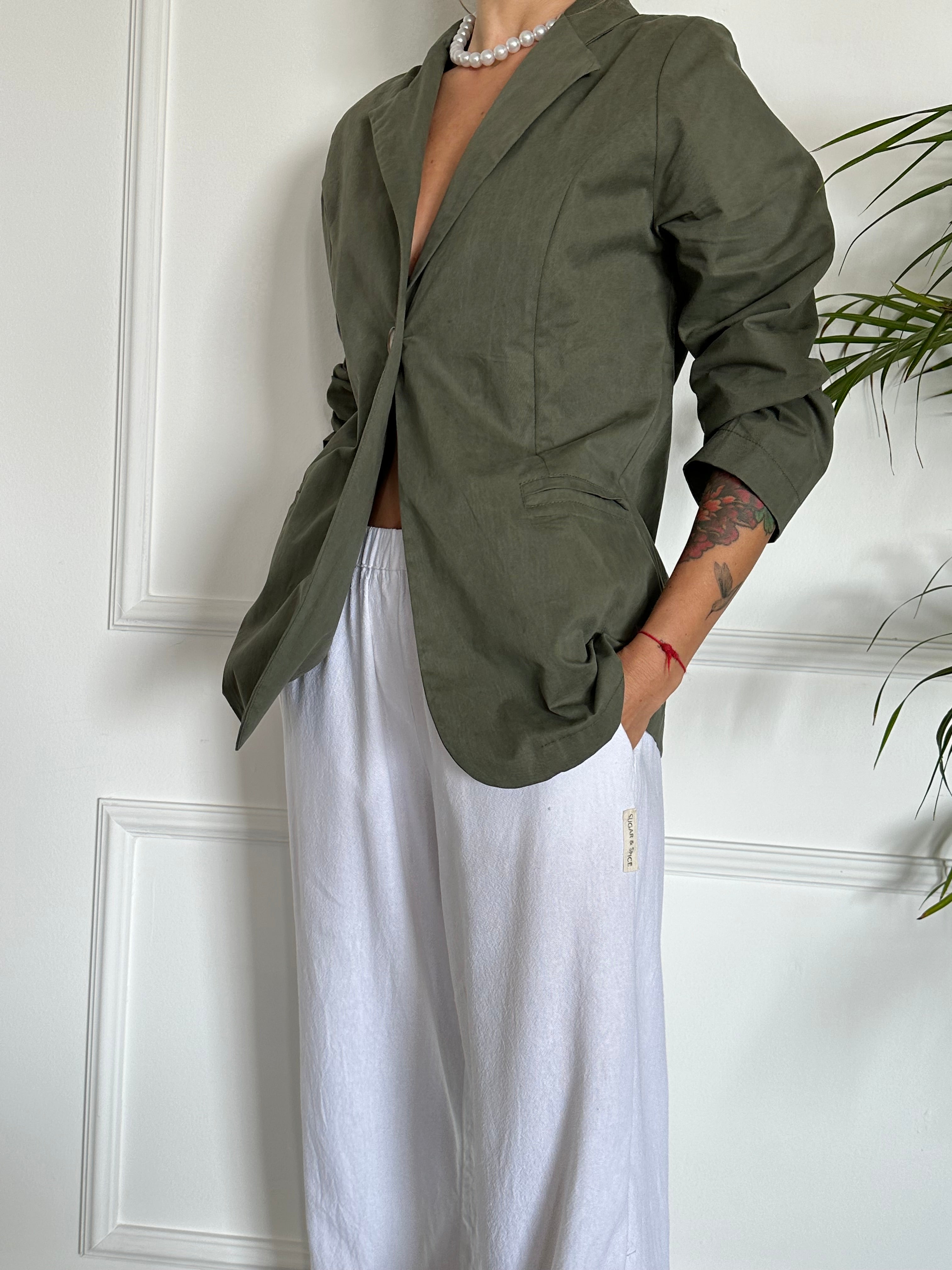 בלייזר סטון ווש Olive green