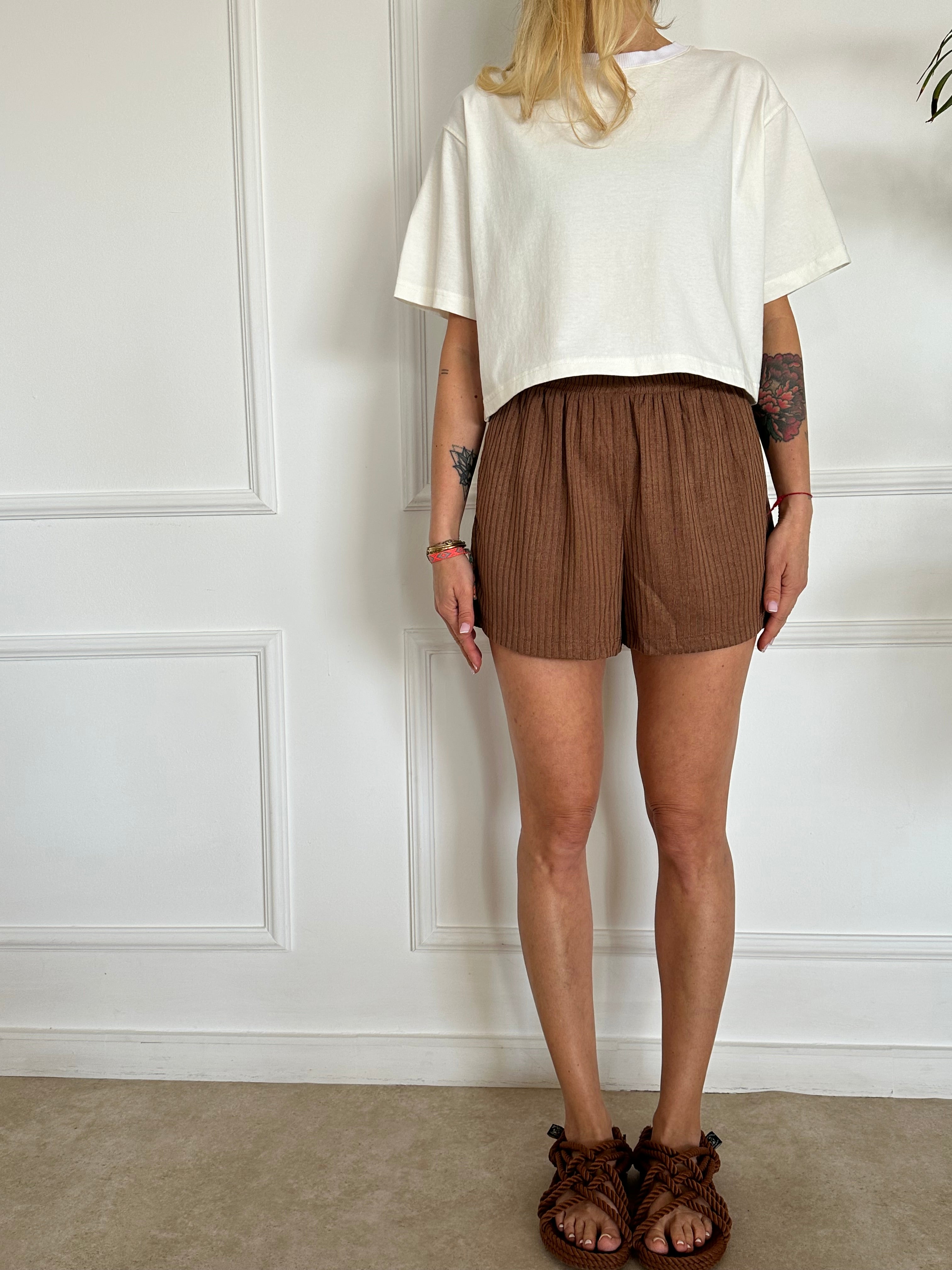 טי שירט קרופ שמנת