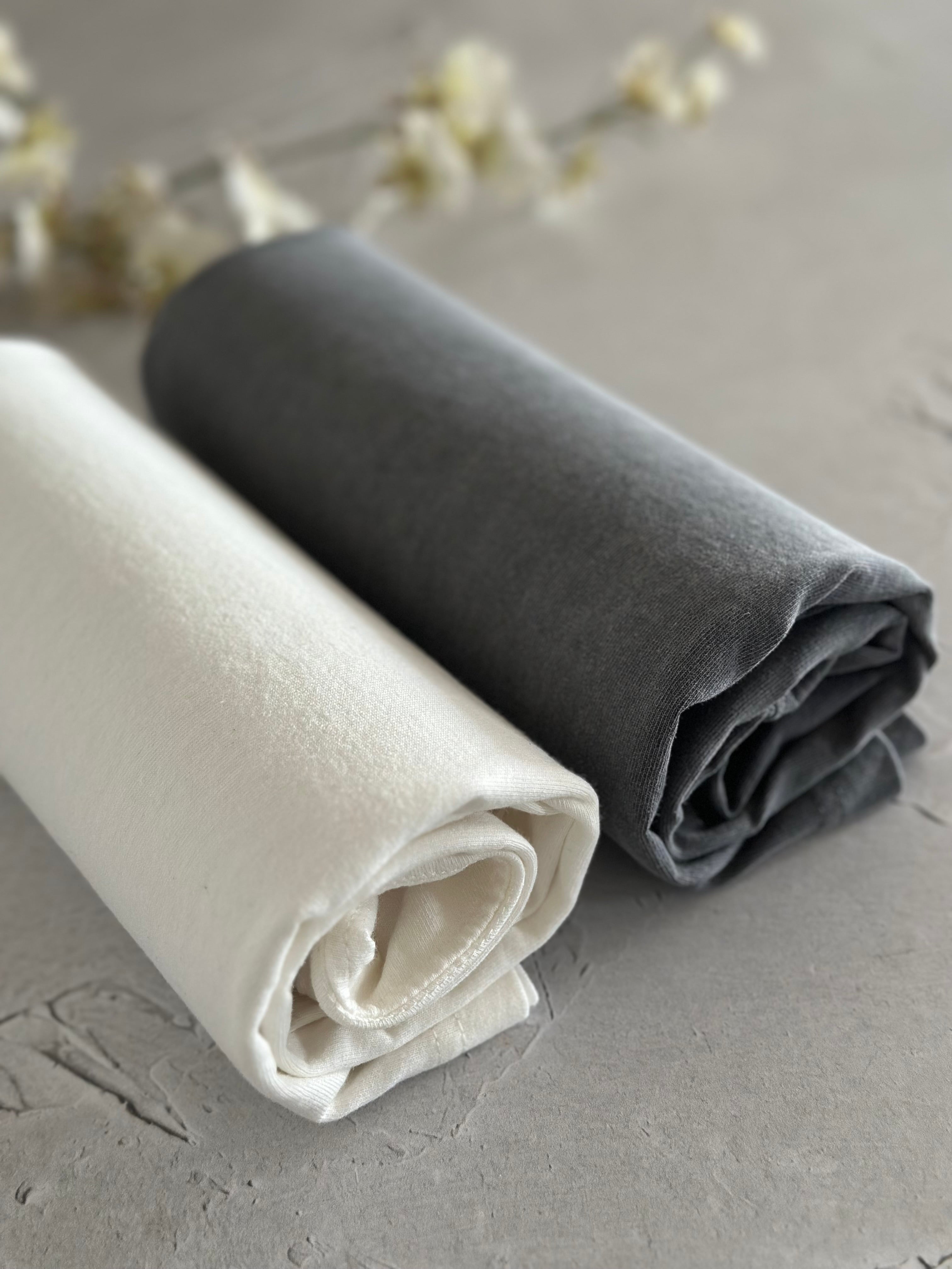 מארז 2 טי שירט קרופ שמנת+אפורה