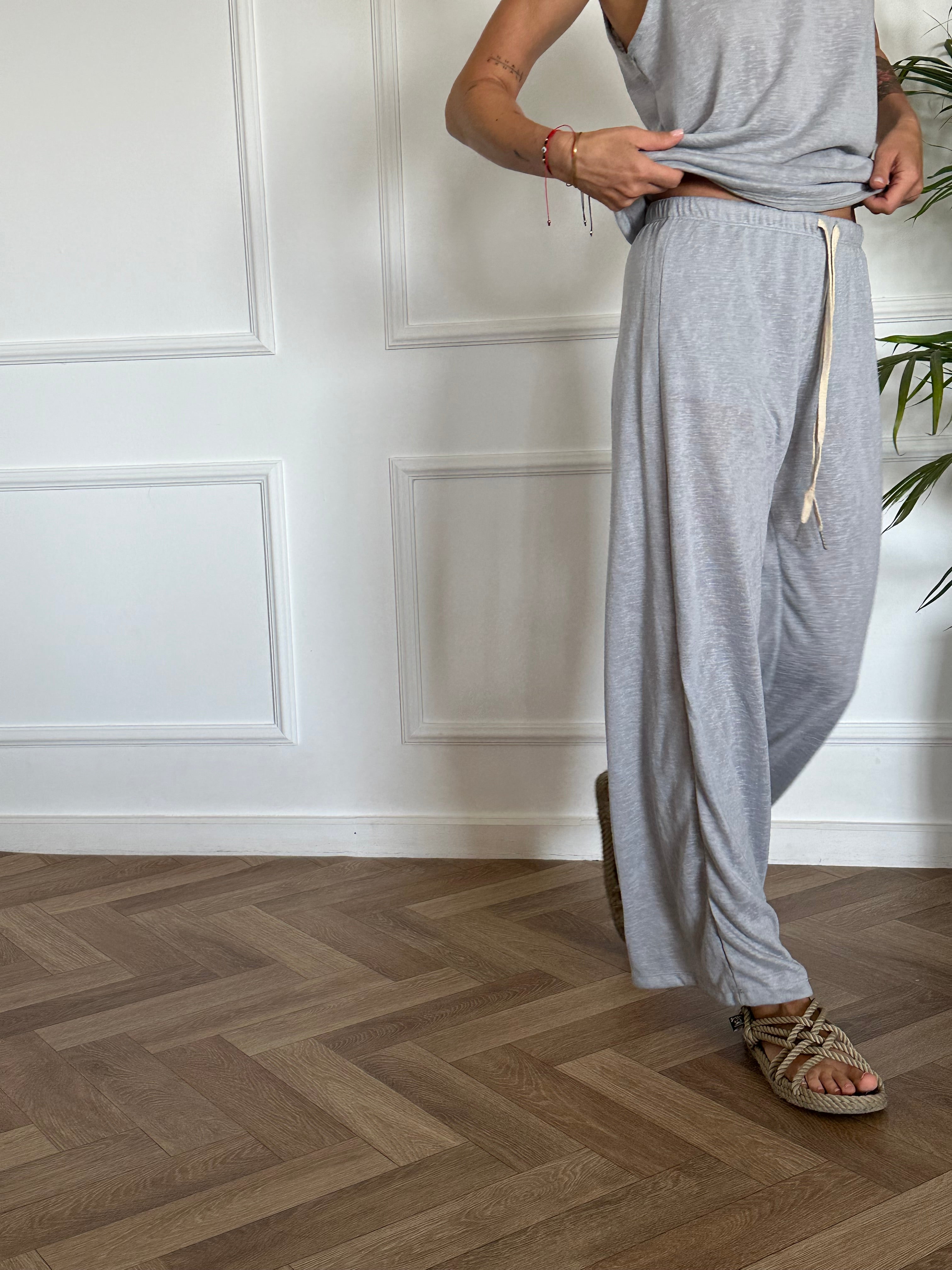 מכנסי ניס סלאב אפור אבן