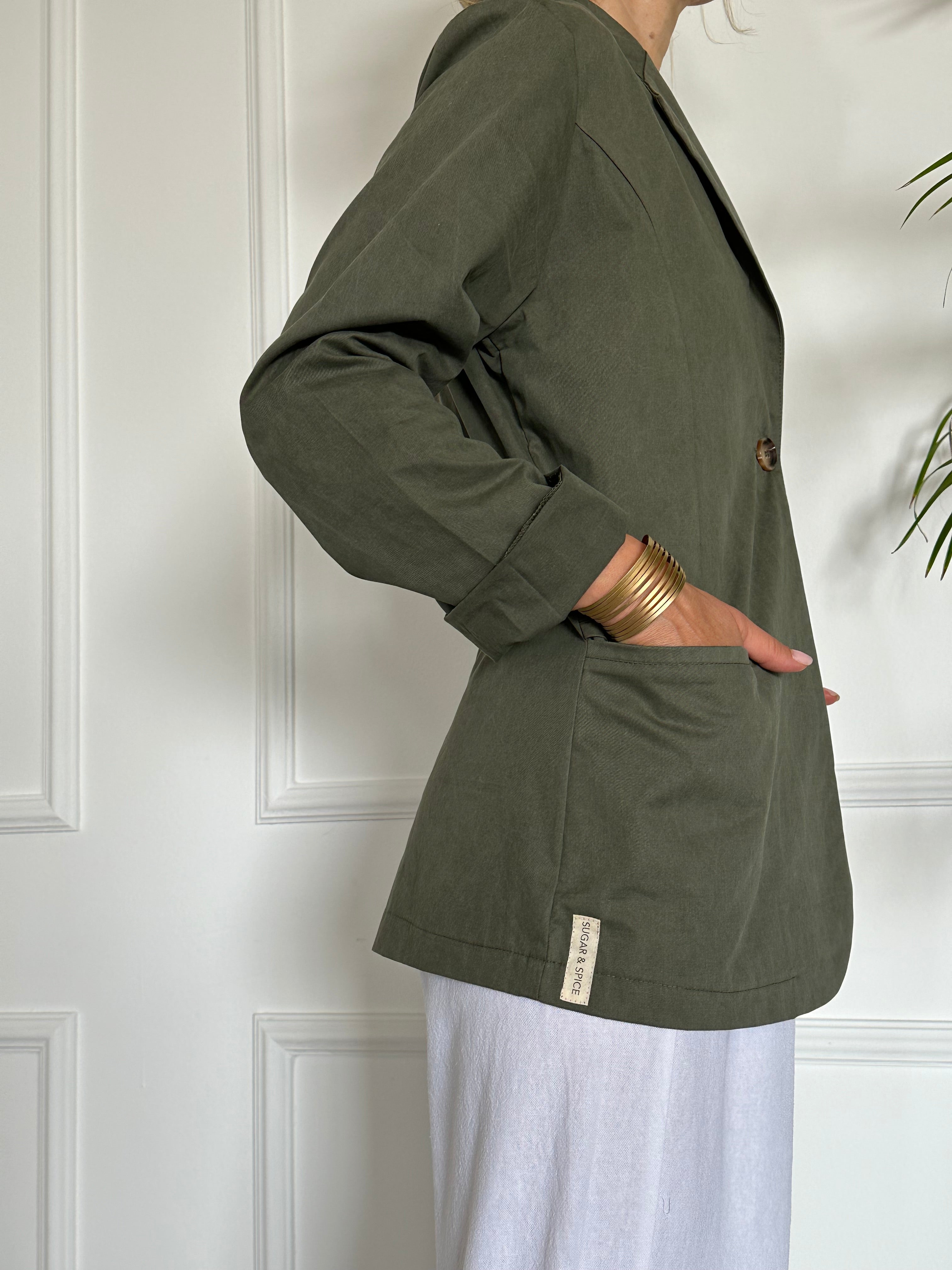 בלייזר סטון ווש Olive green