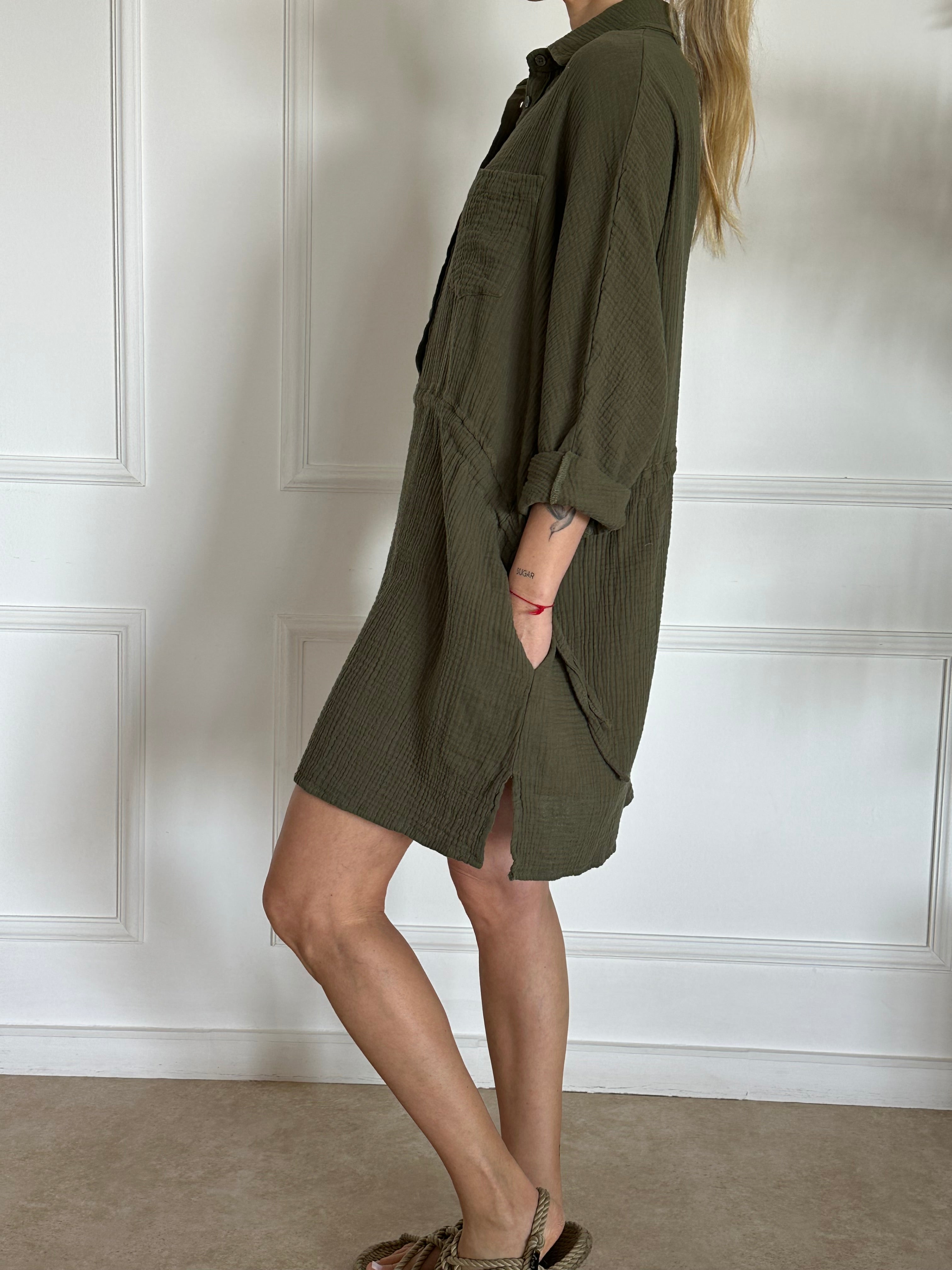 חולצת אוברסייז טטרה זית