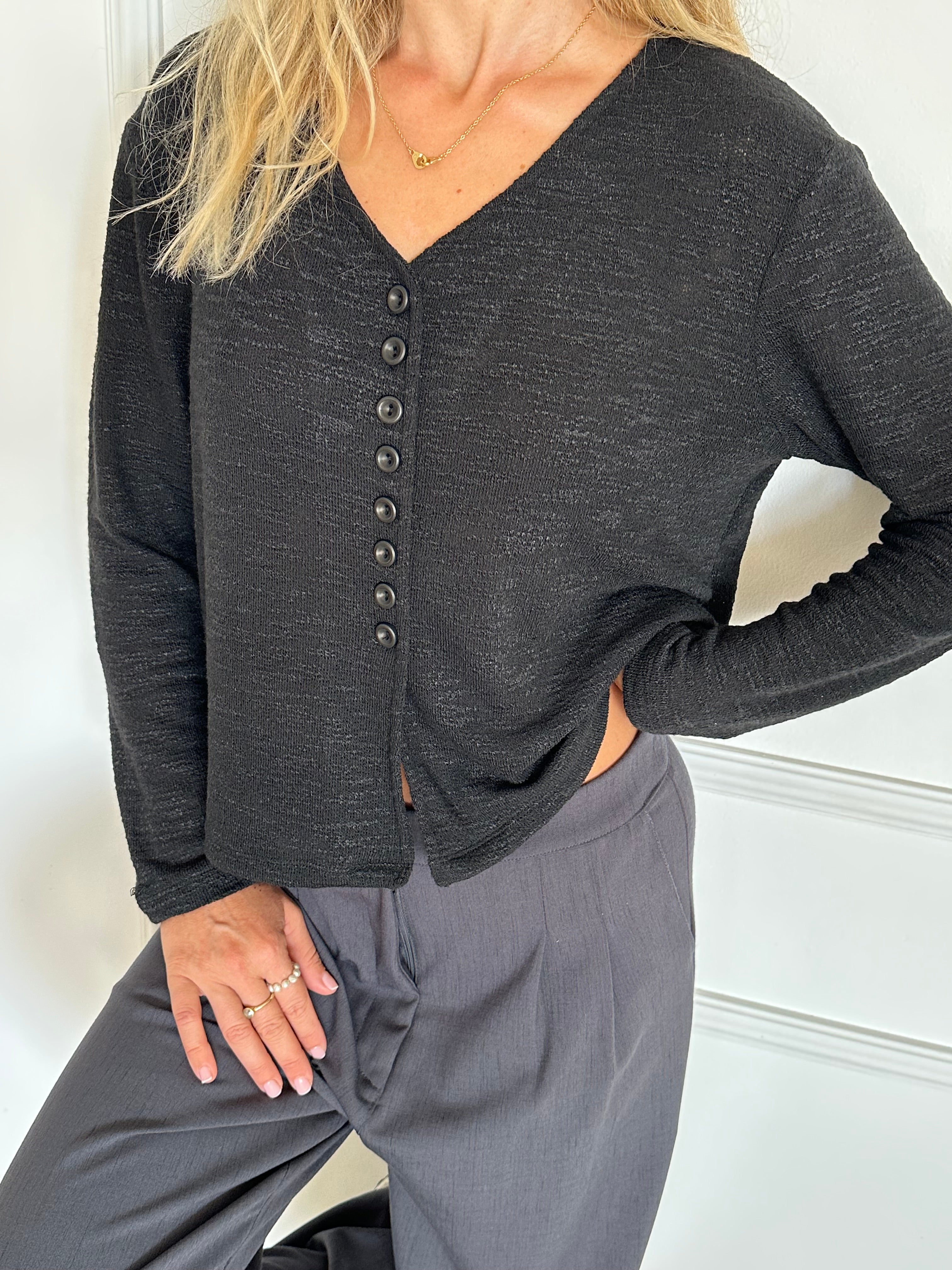 סריג קרדיגן שחור