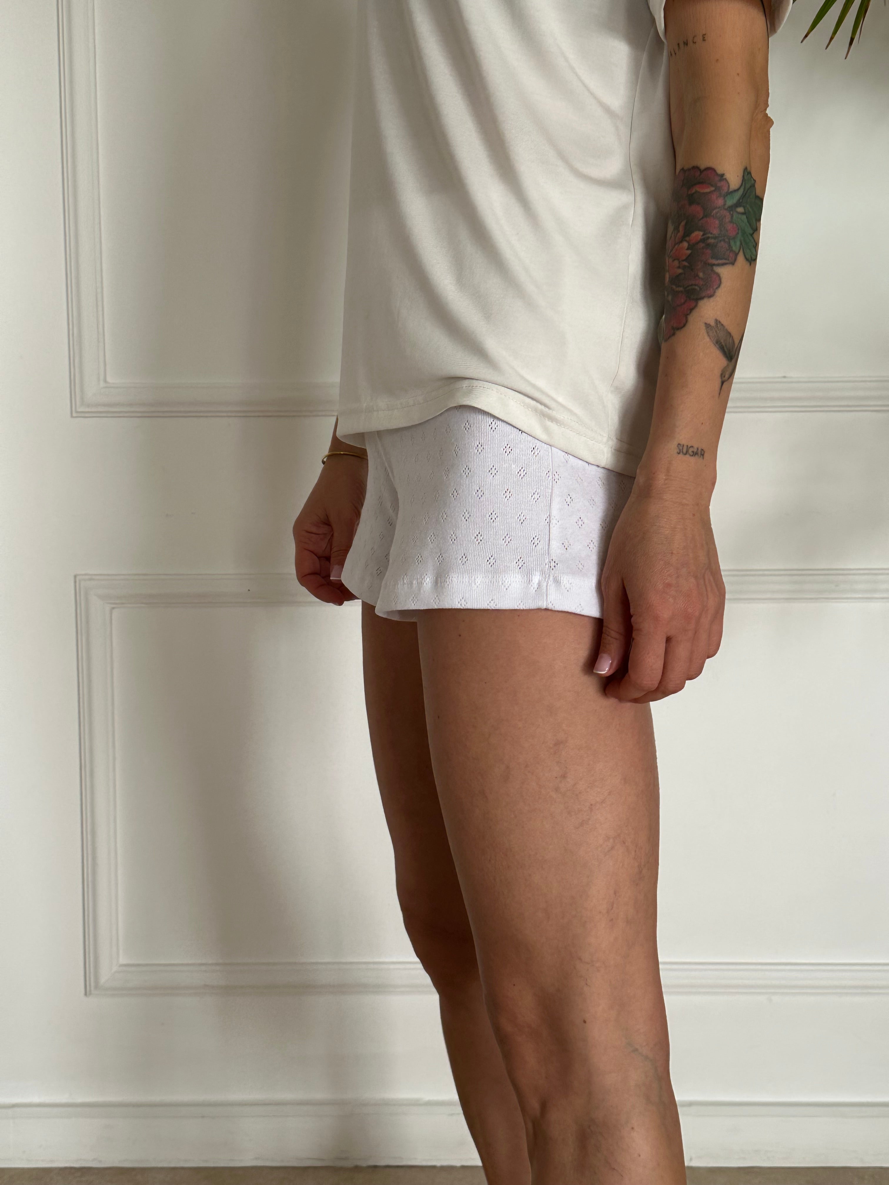 טייץ קצר בייסיק פונטל לבן