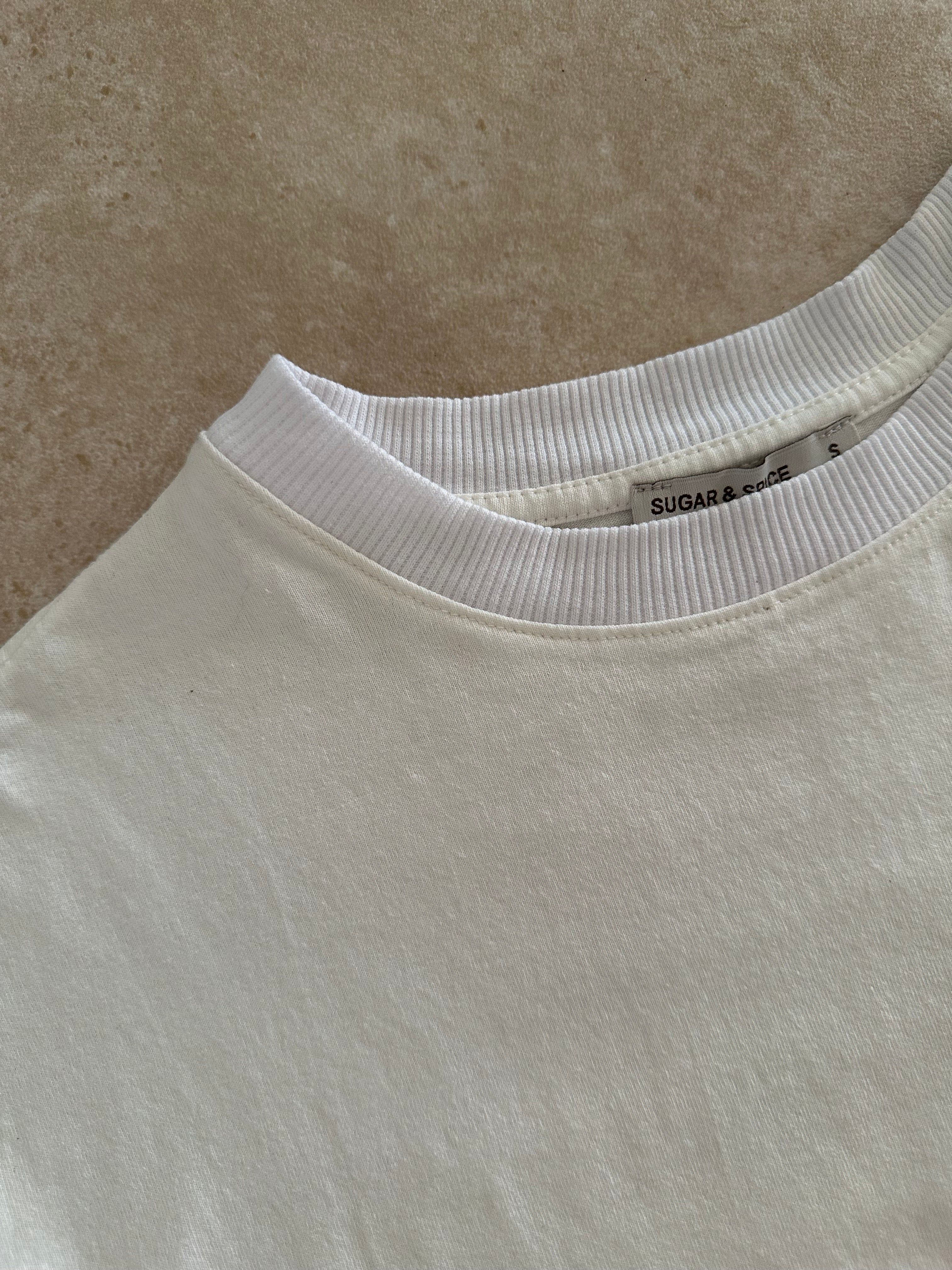 טי שירט NEW YORK סטון ווש שמנת