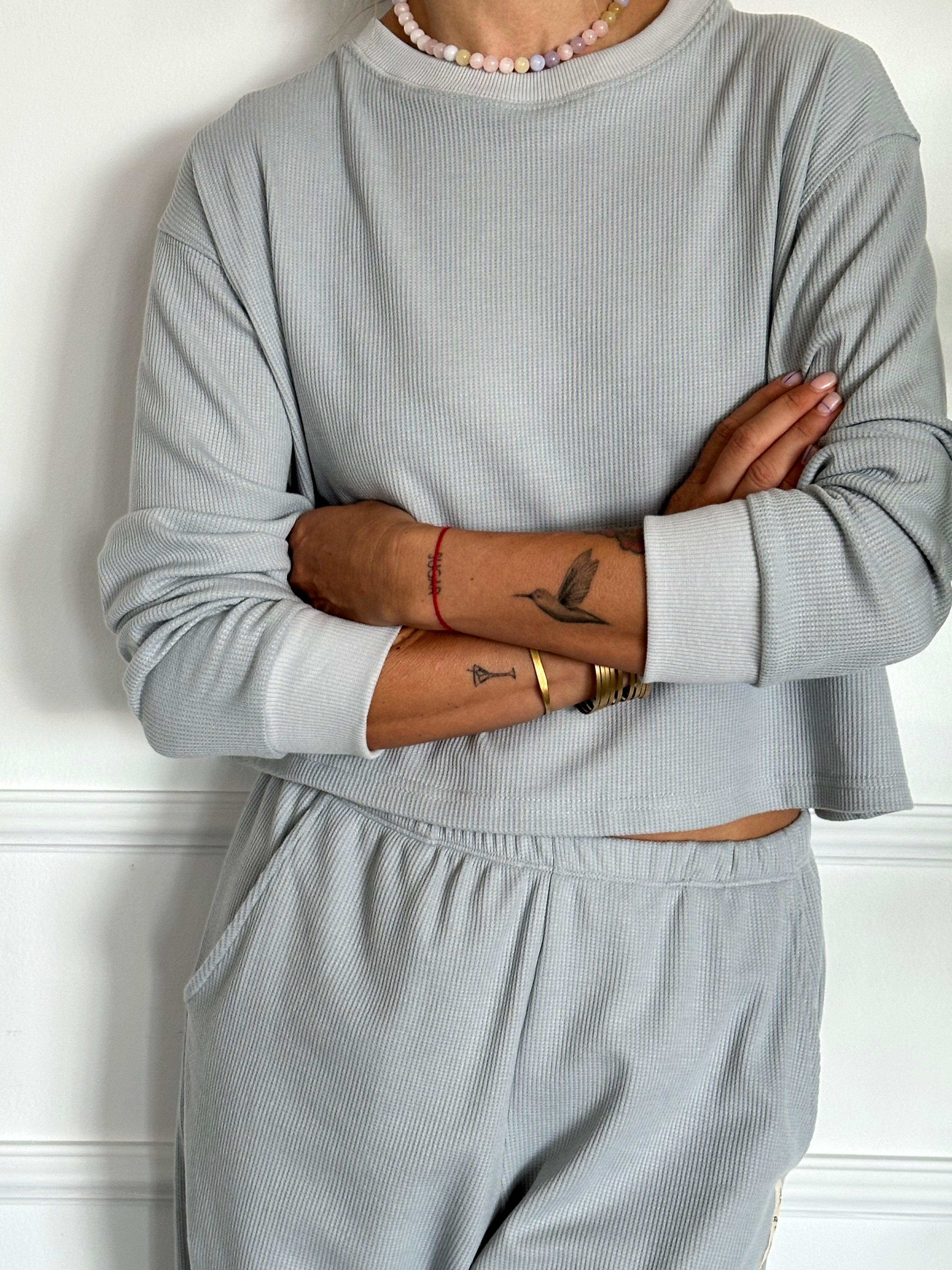 חולצת וופל תכלת