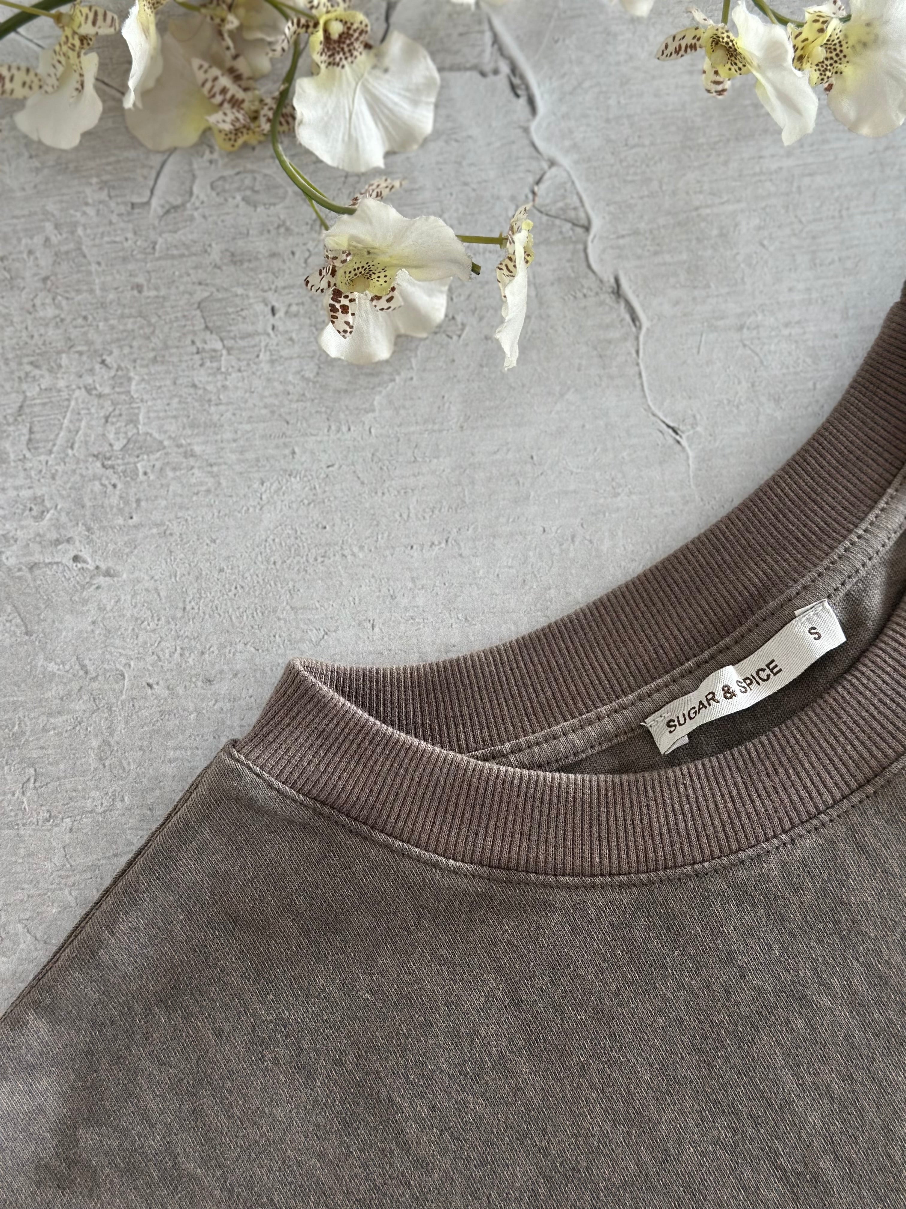 מארז 2 טי שירט קרופ שמנת+ חומה