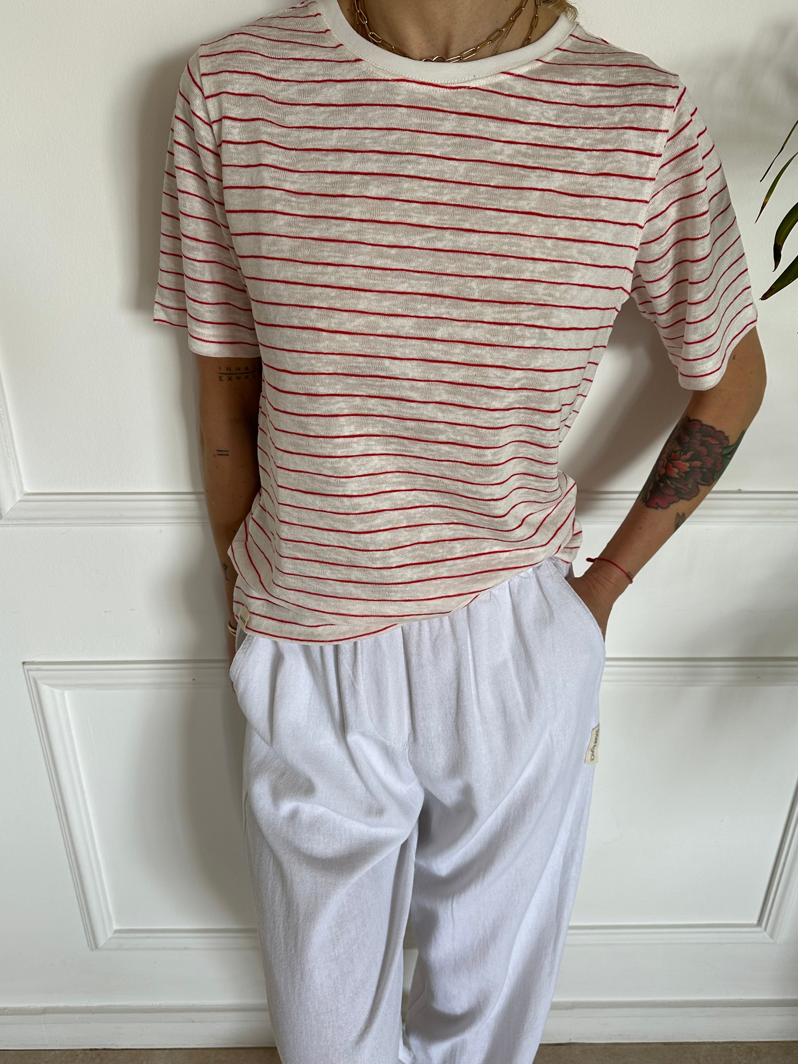 טי שירט EVA פסים אדומים