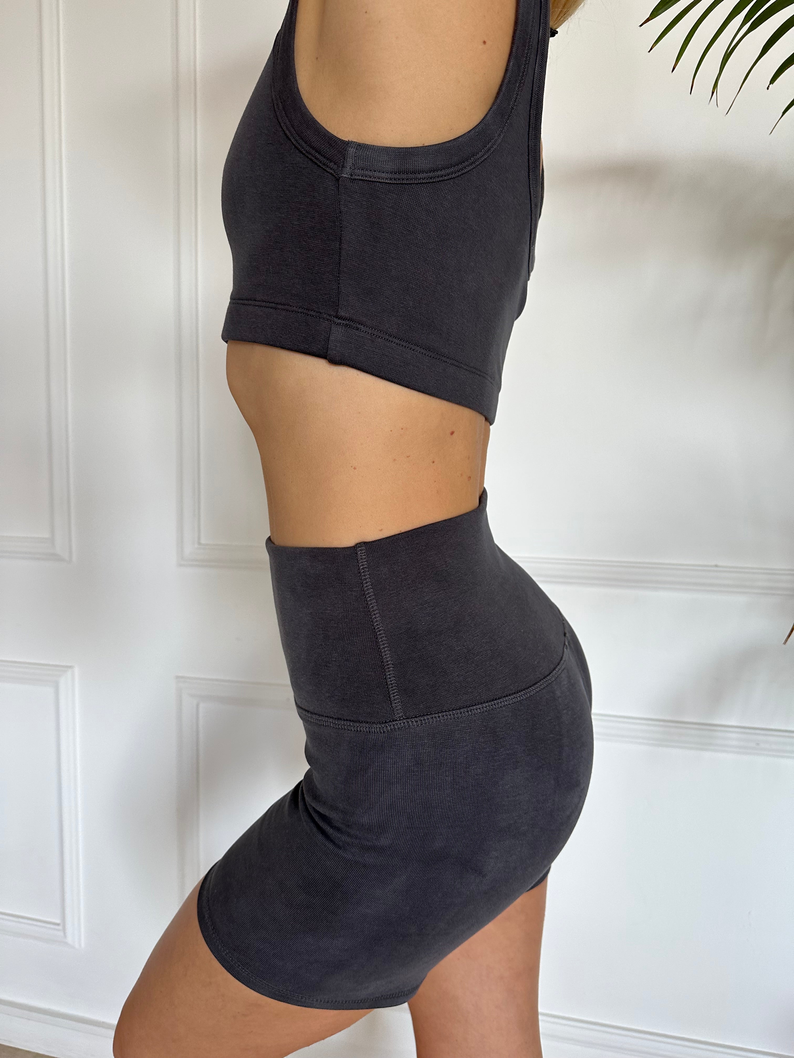 טופ יוגה סטון ווש DARK GRAY