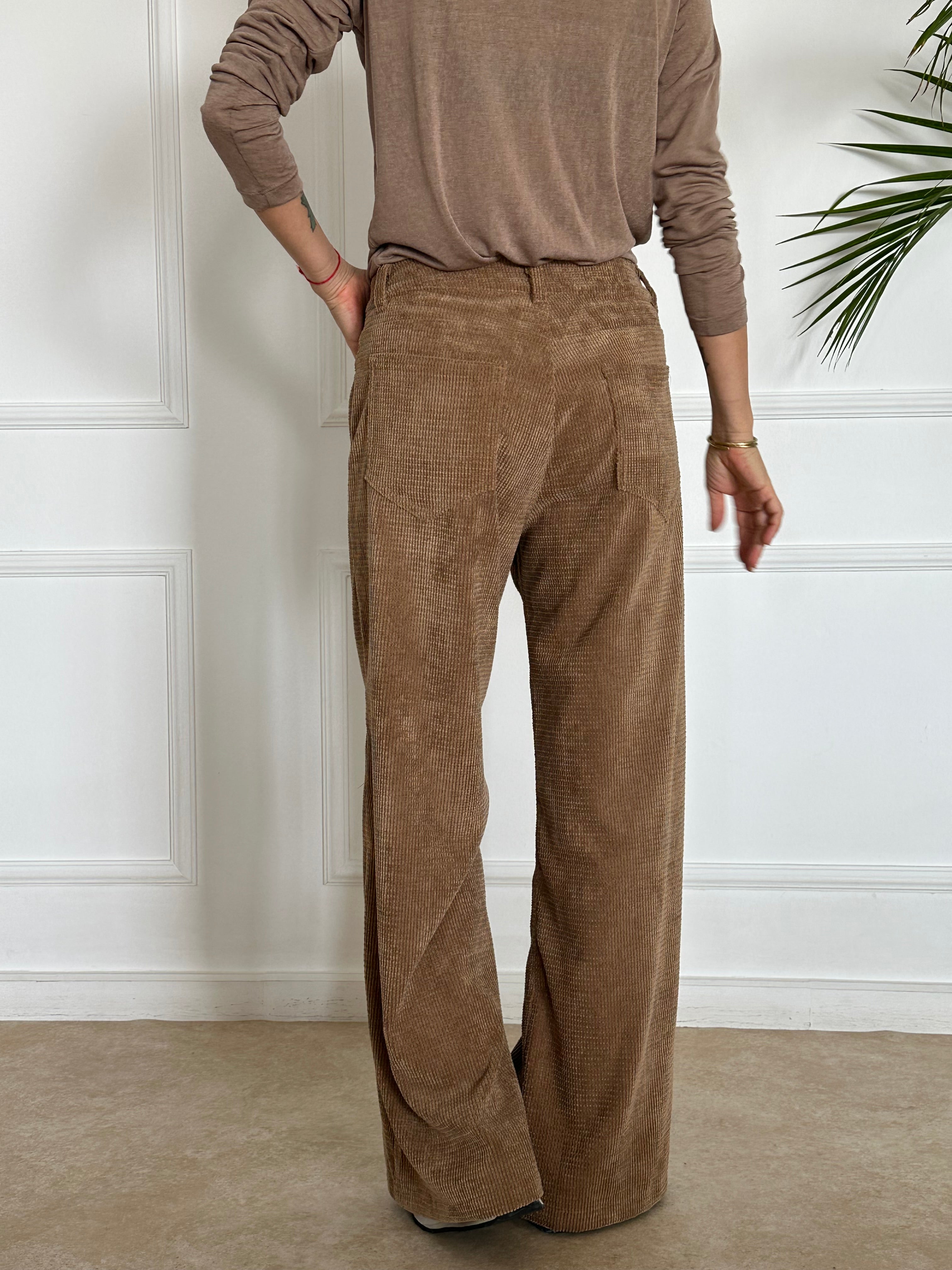 מכנסי קורדרוי קרמל