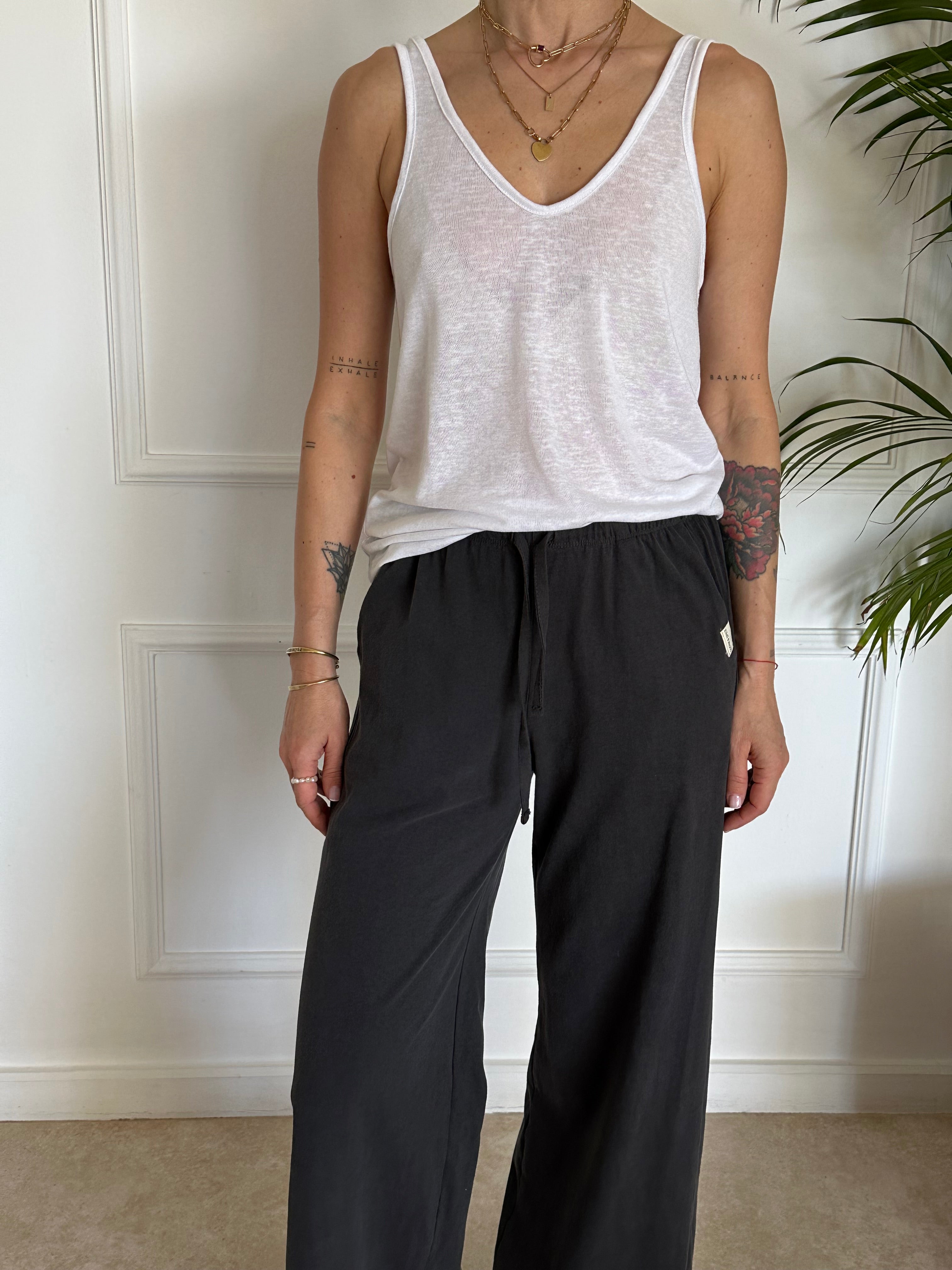 גופיית ניס סלאב פשתן לבנה