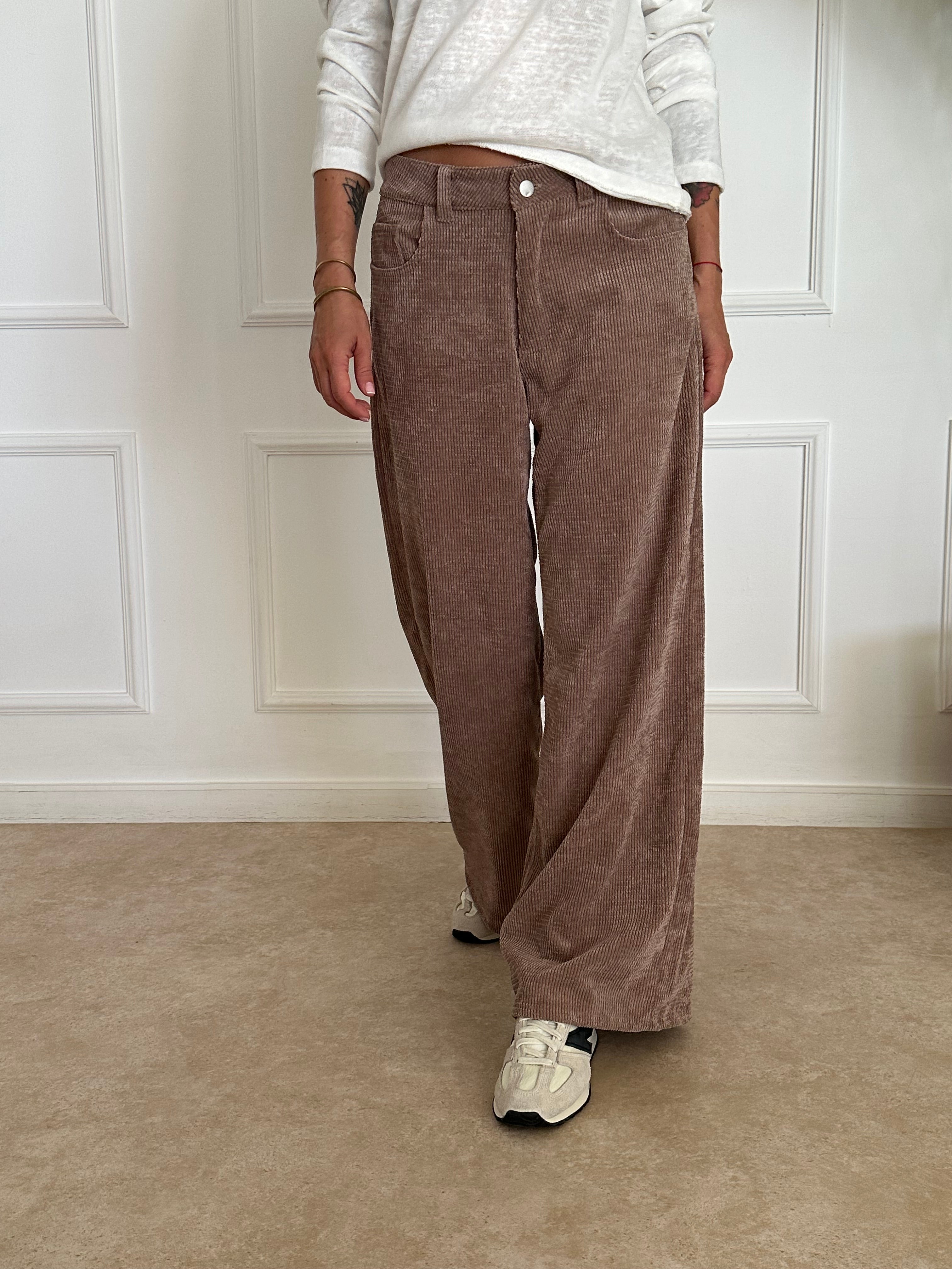 LIGHT BROWN מכנסי קורדרוי