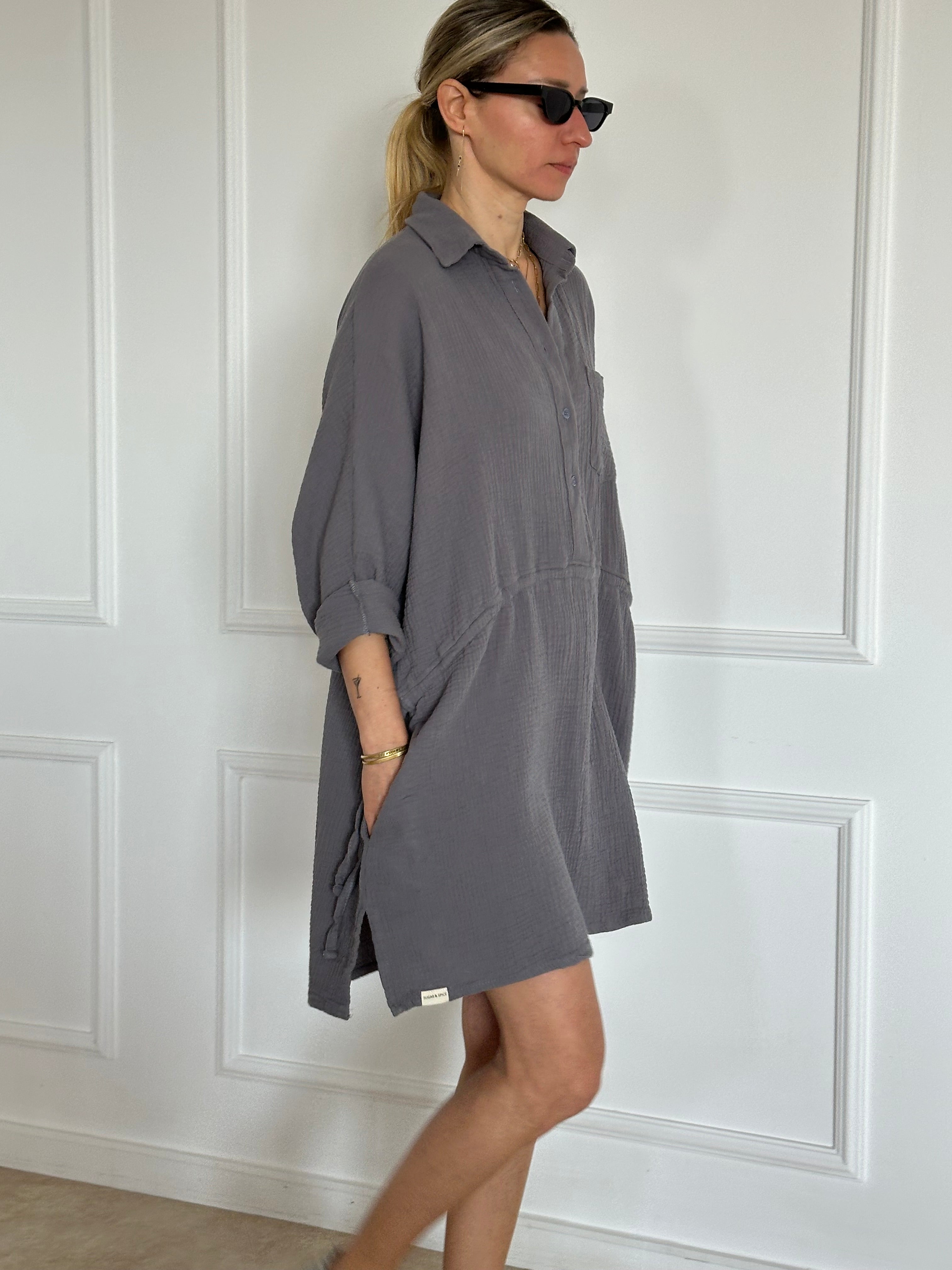 חולצת אוברסייז טטרה פחם