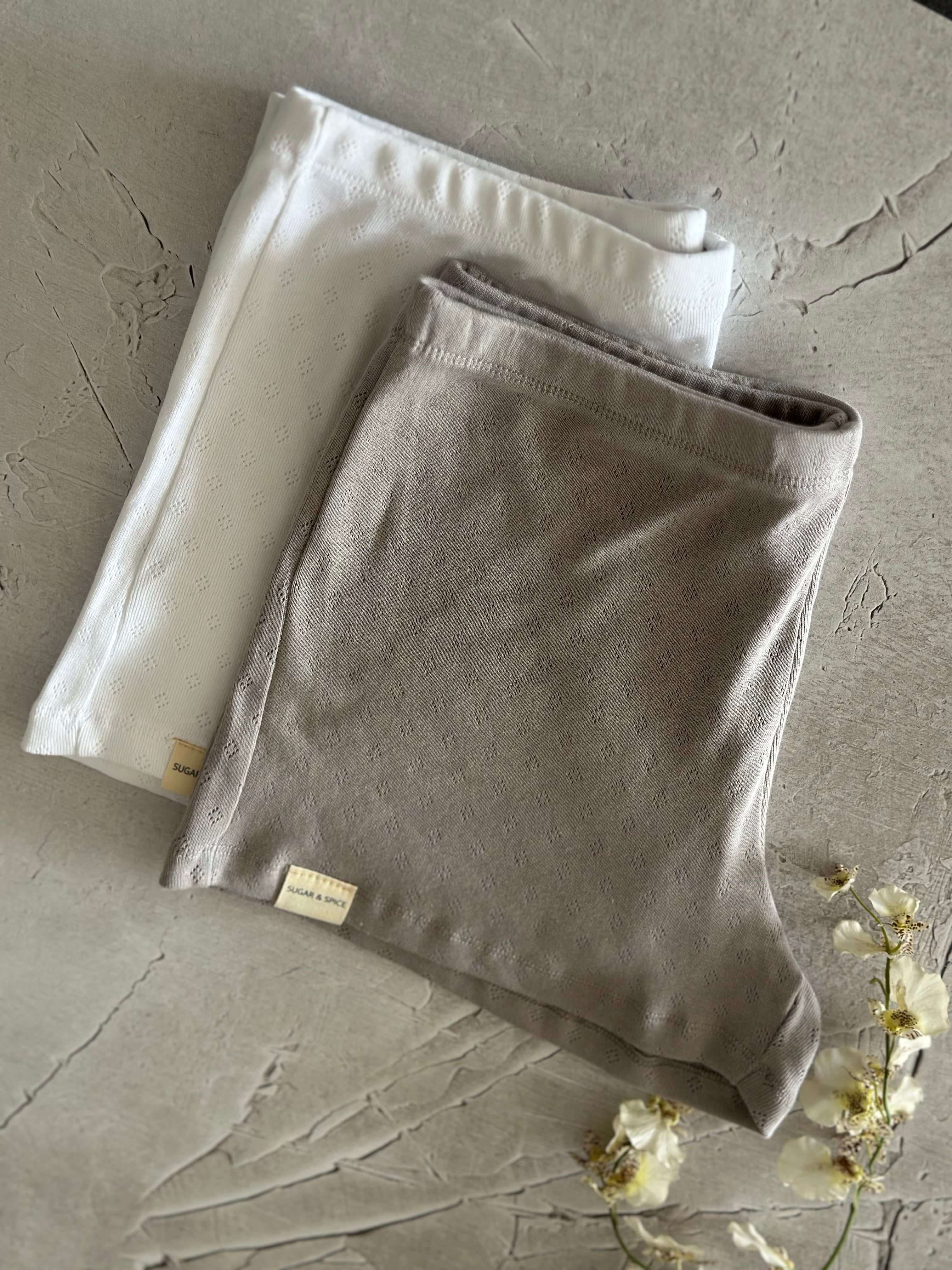 מארז 2 טייץ בייסיק לבן+אפור