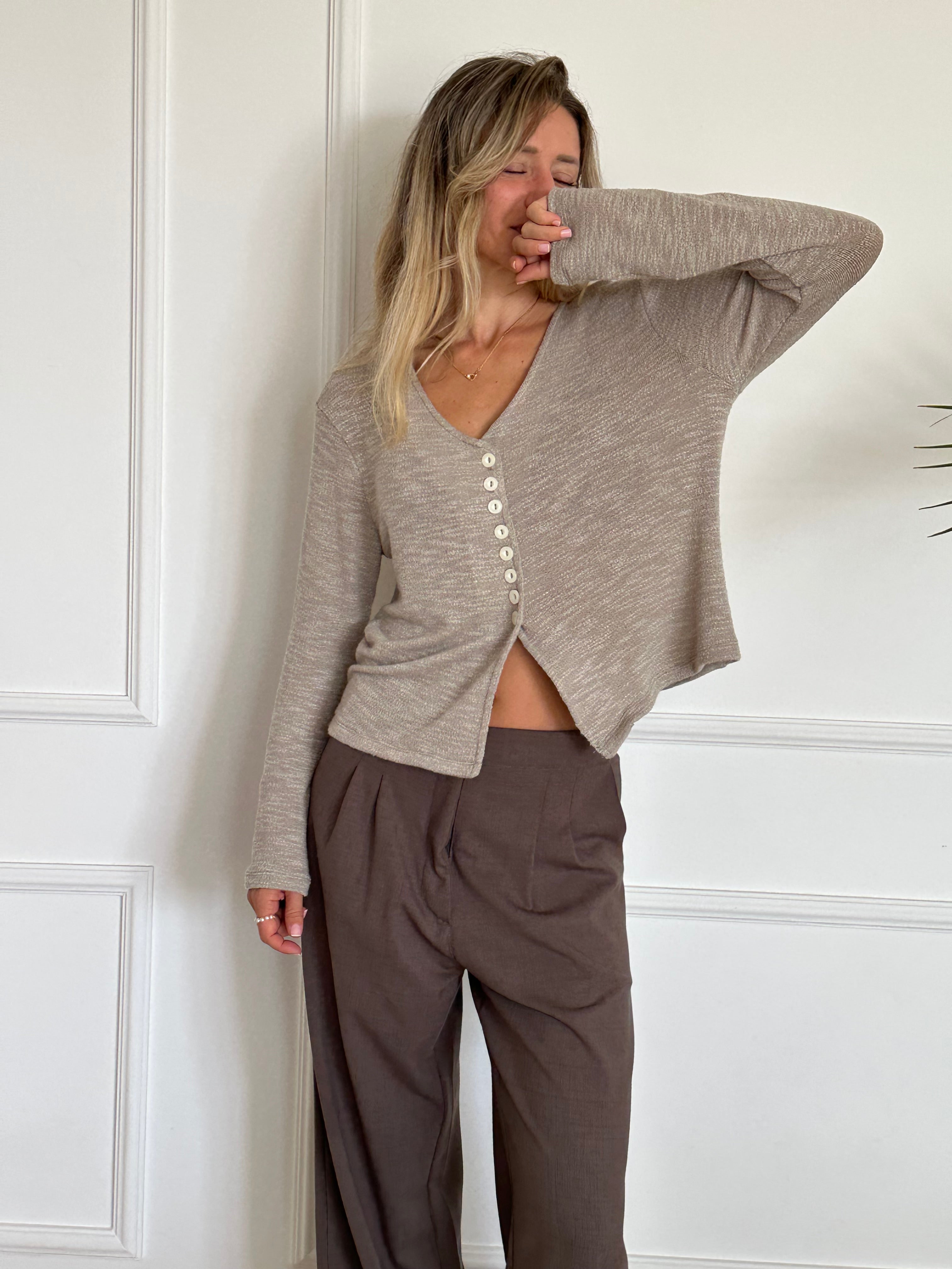 סריג קרדיגן אפור