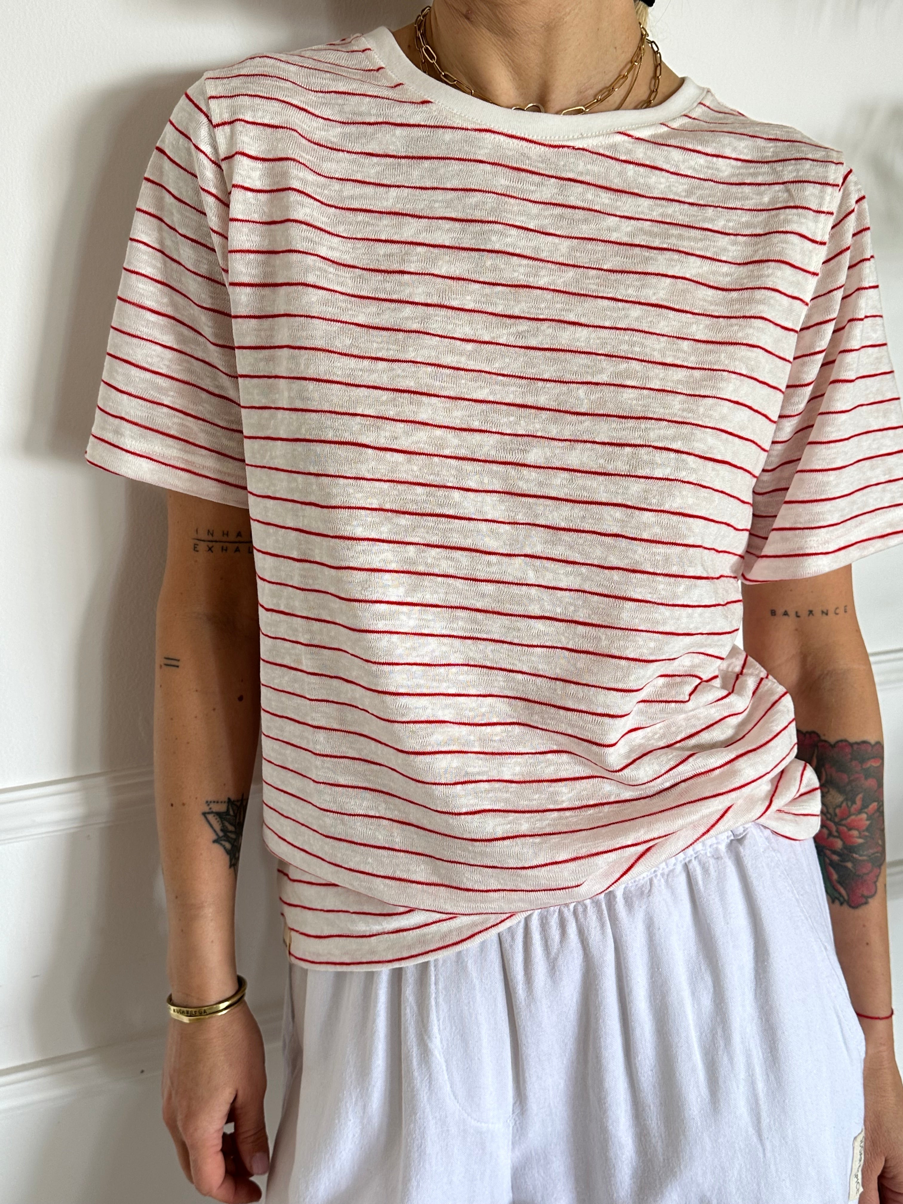 טי שירט EVA פסים אדומים