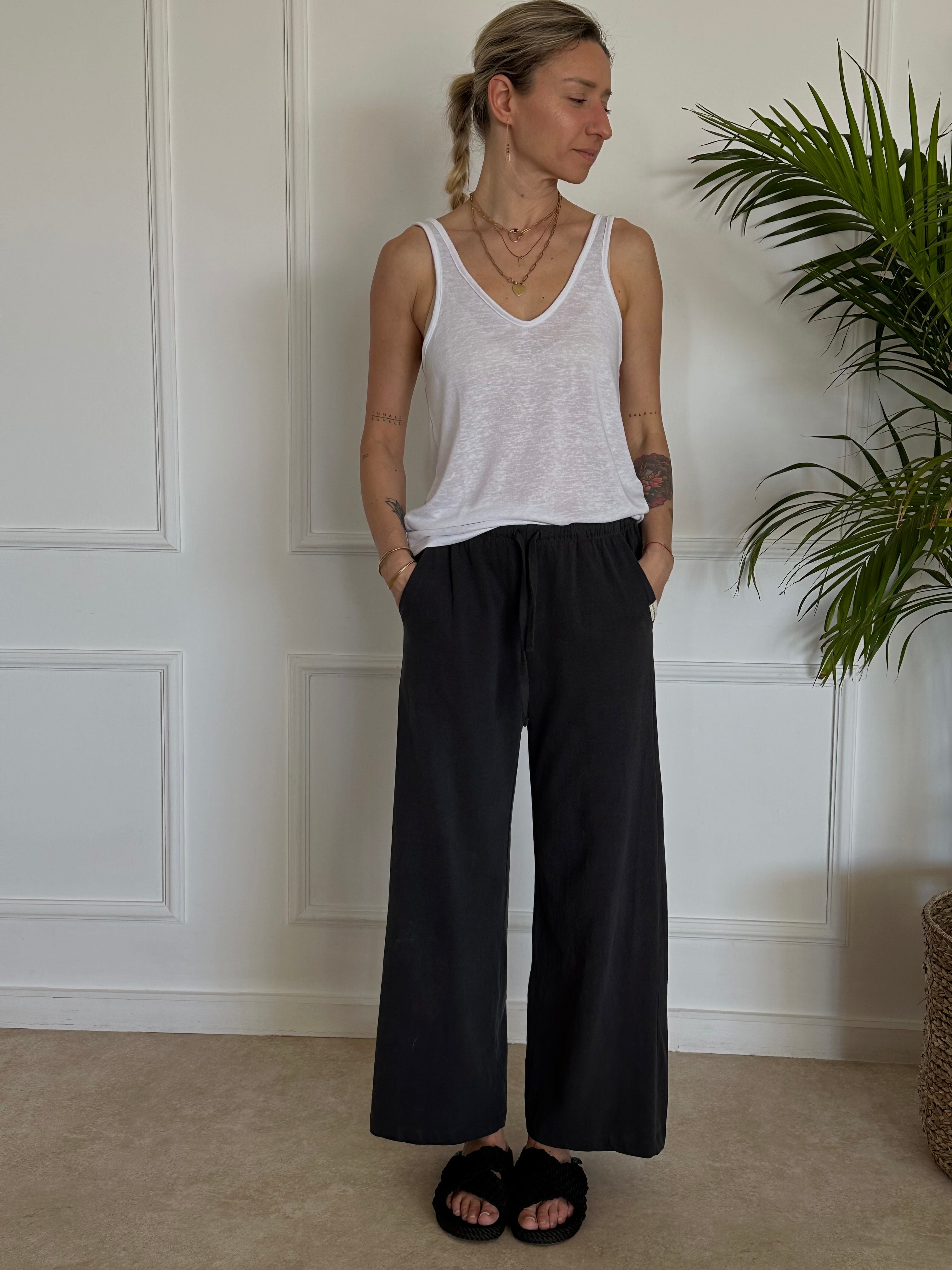 גופיית ניס סלאב פשתן לבנה