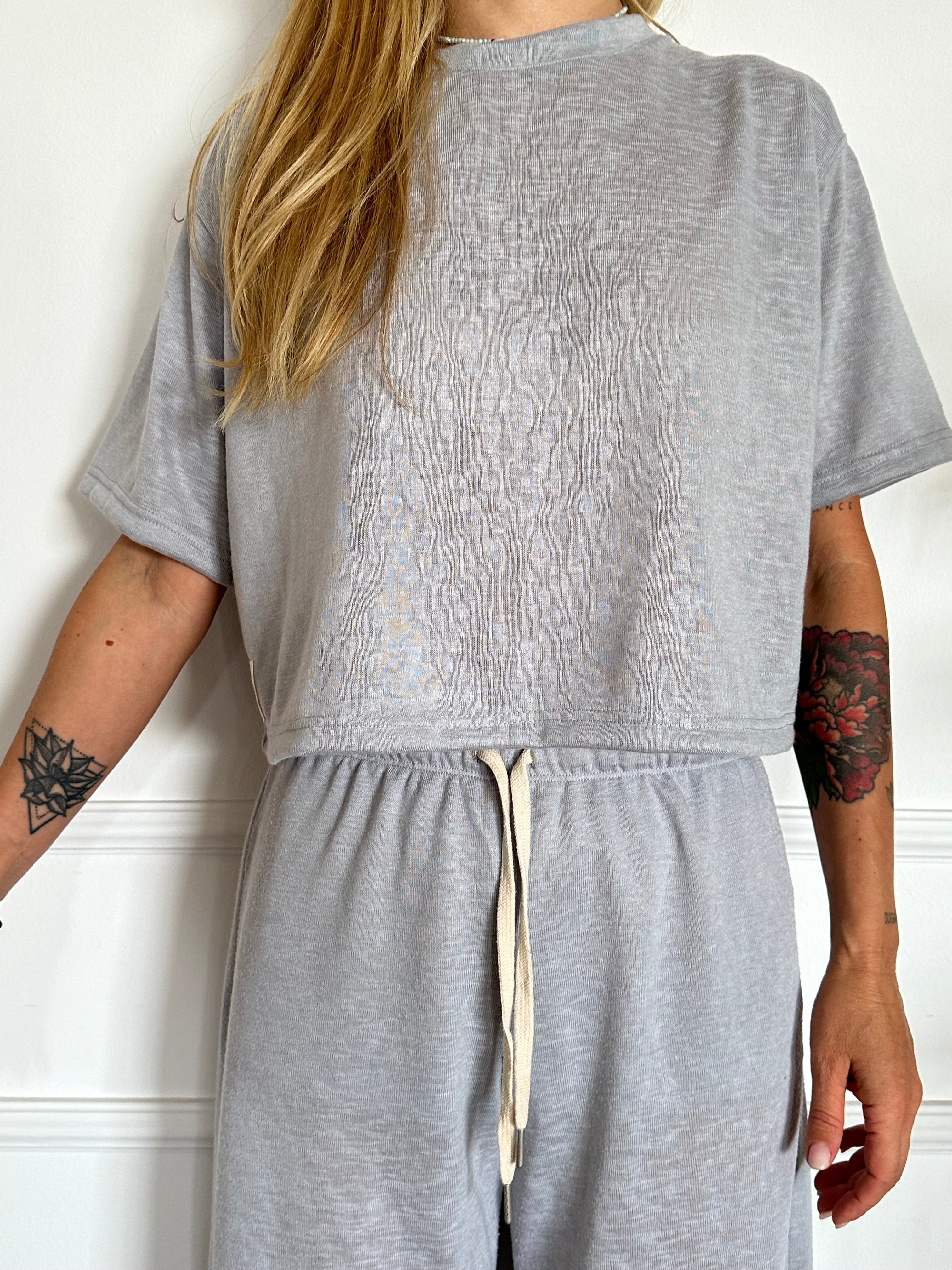 חולצת קרופ ALEX סלאב אבן