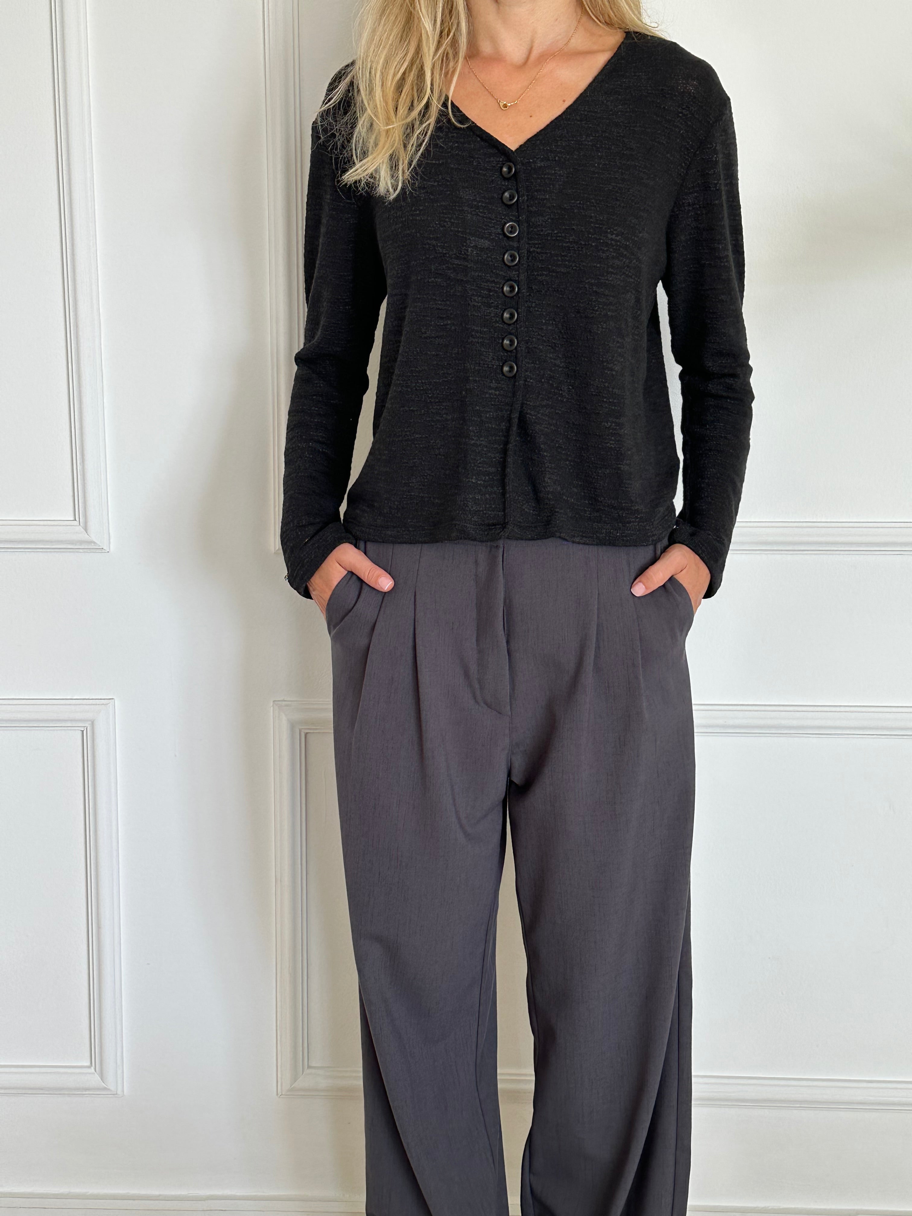 סריג קרדיגן שחור