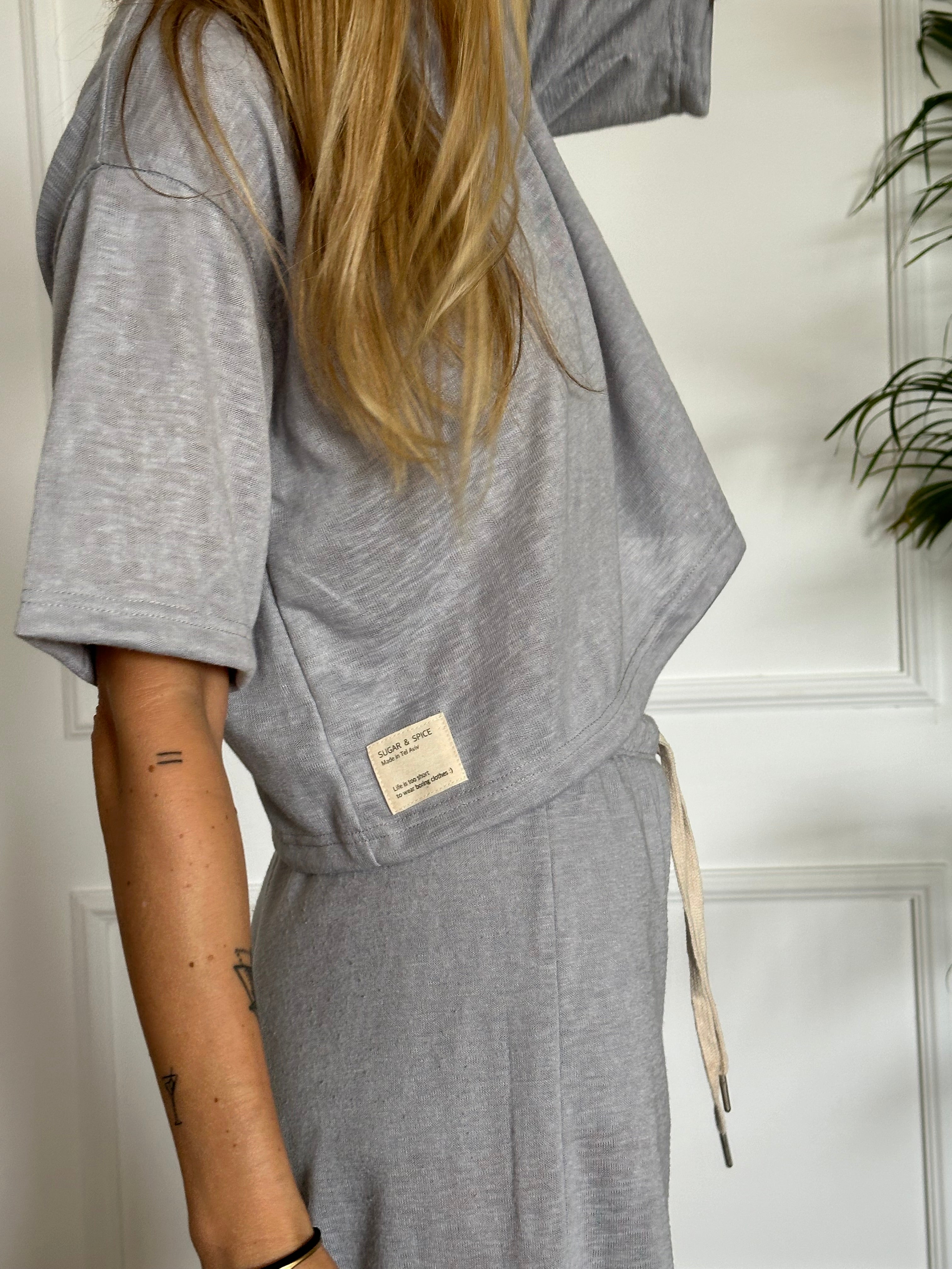 חולצת קרופ ALEX סלאב אבן