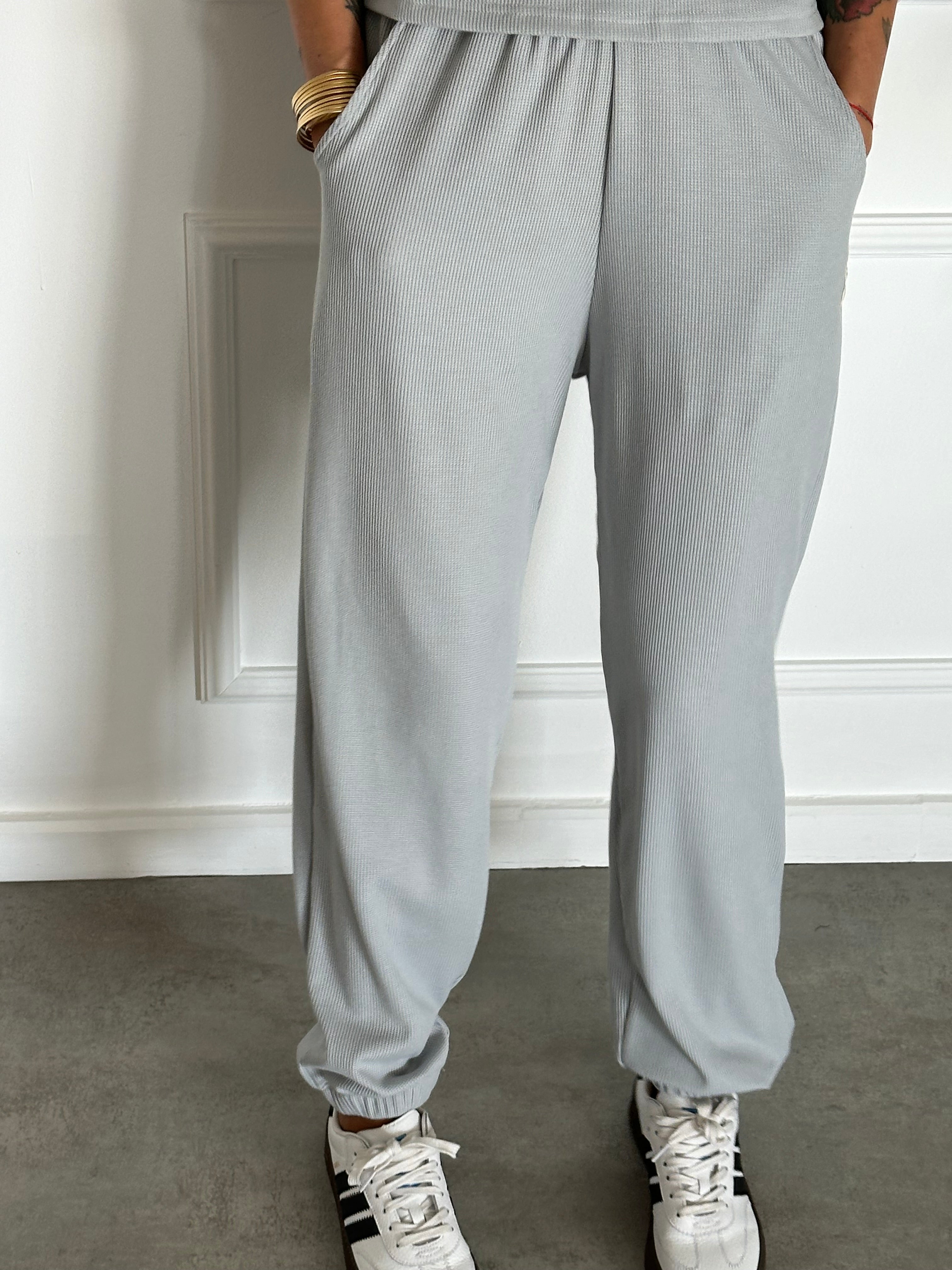 מכנסי וופל תכלת