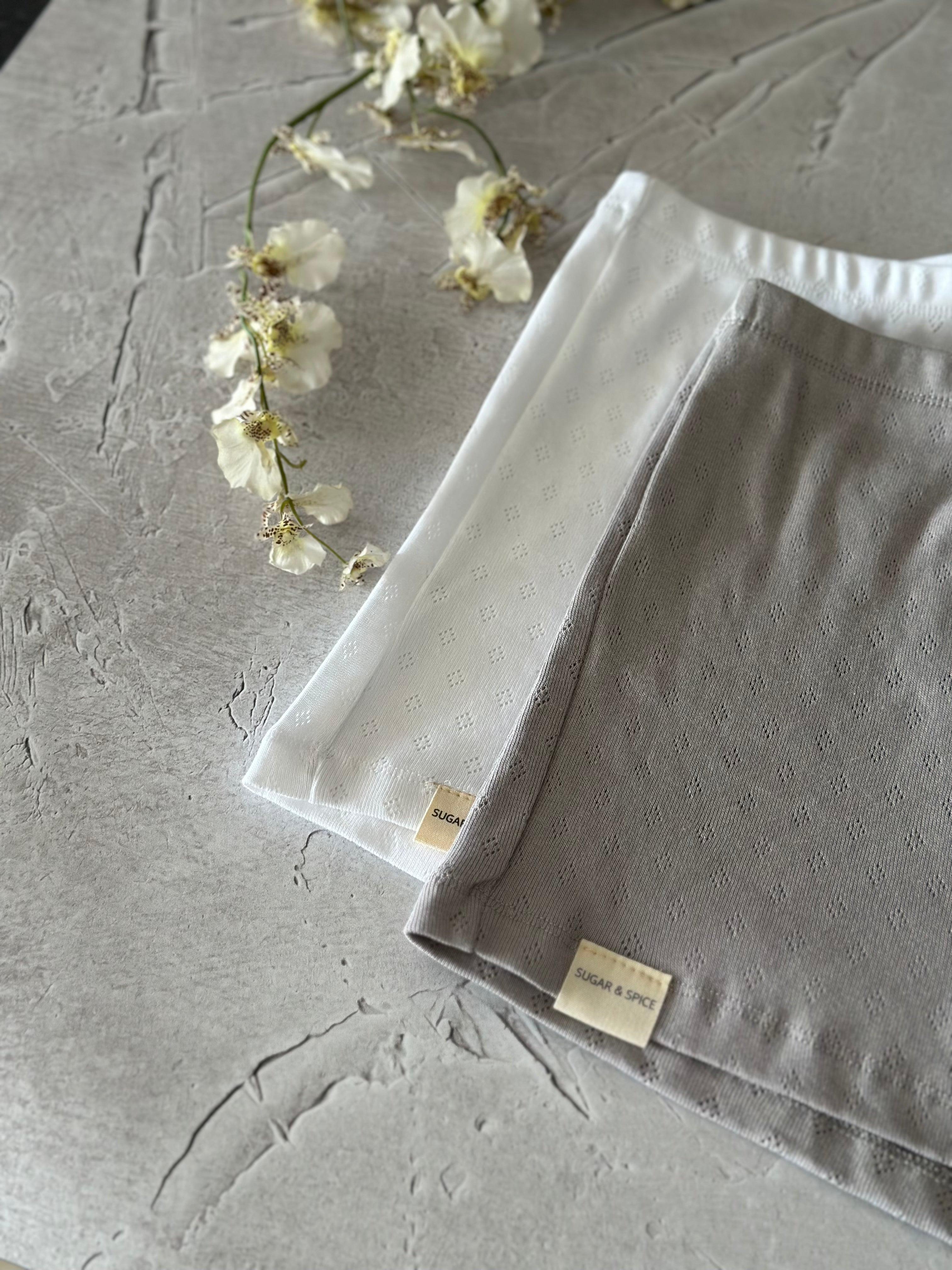 מארז 2 טייץ בייסיק לבן+אפור