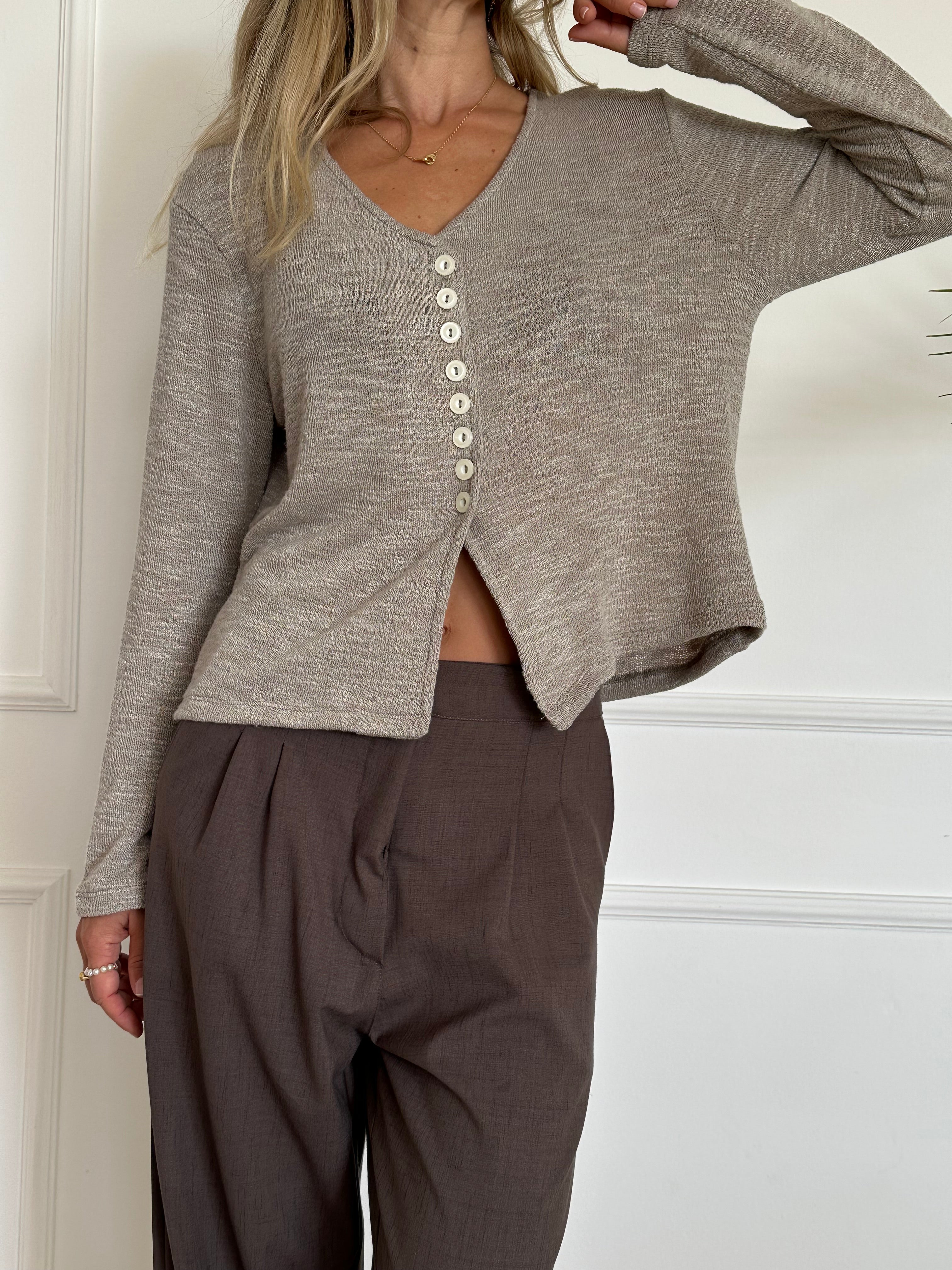 סריג קרדיגן אפור