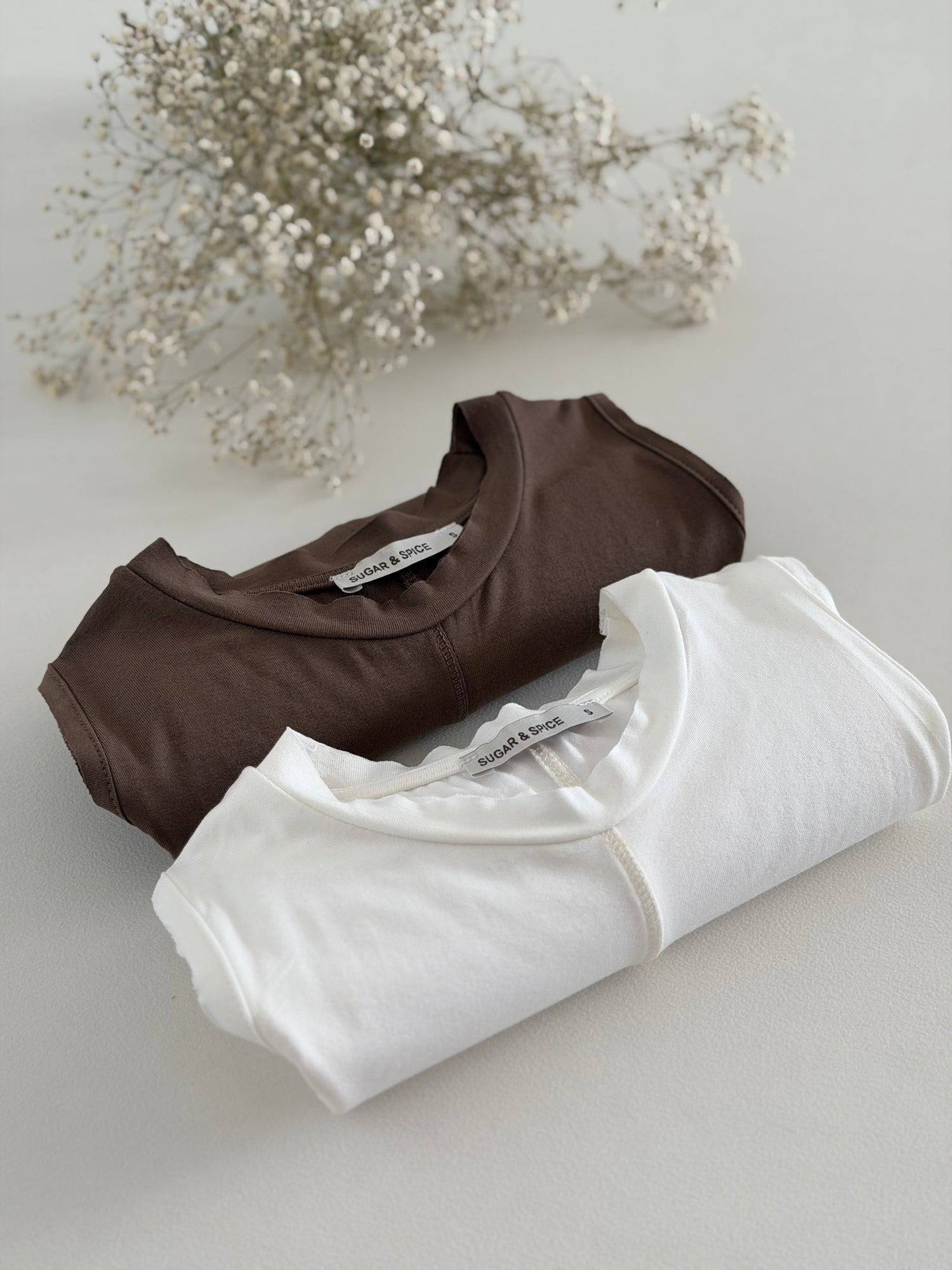 מארז 2 גופיית יוגה -שמנת + חום