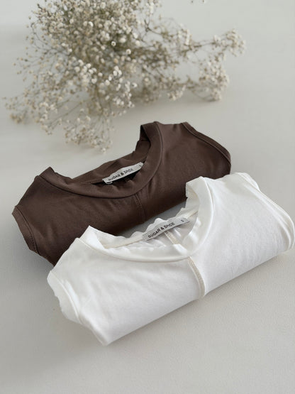 מארז 2 גופיית יוגה -שמנת + חום