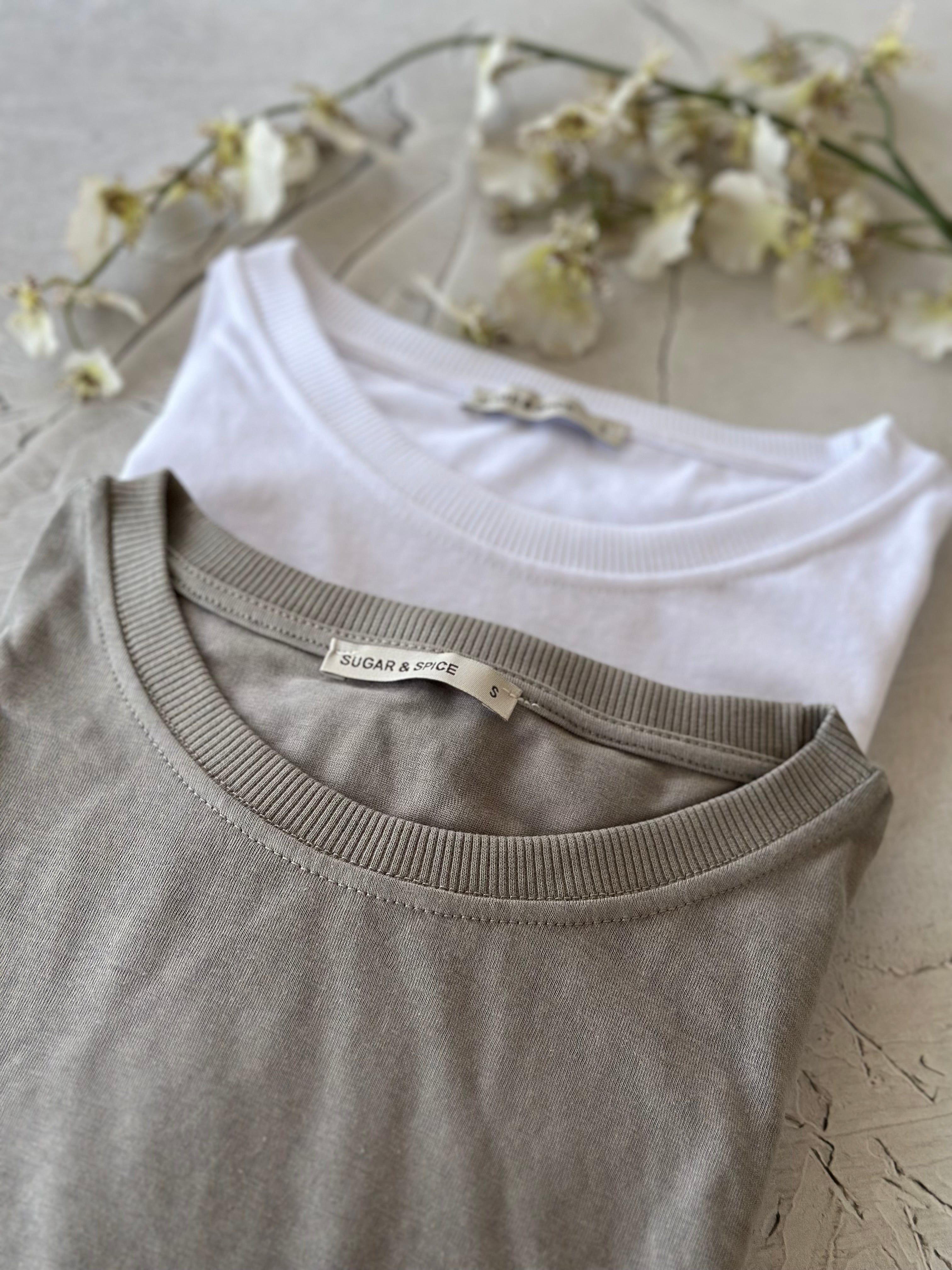 מארז 2 טי שירט כותנת עננים -לבן + אבן