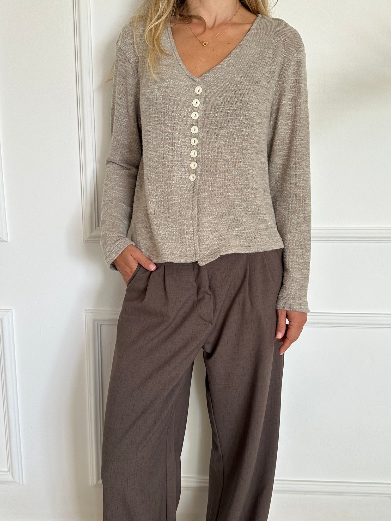 סריג קרדיגן אפור