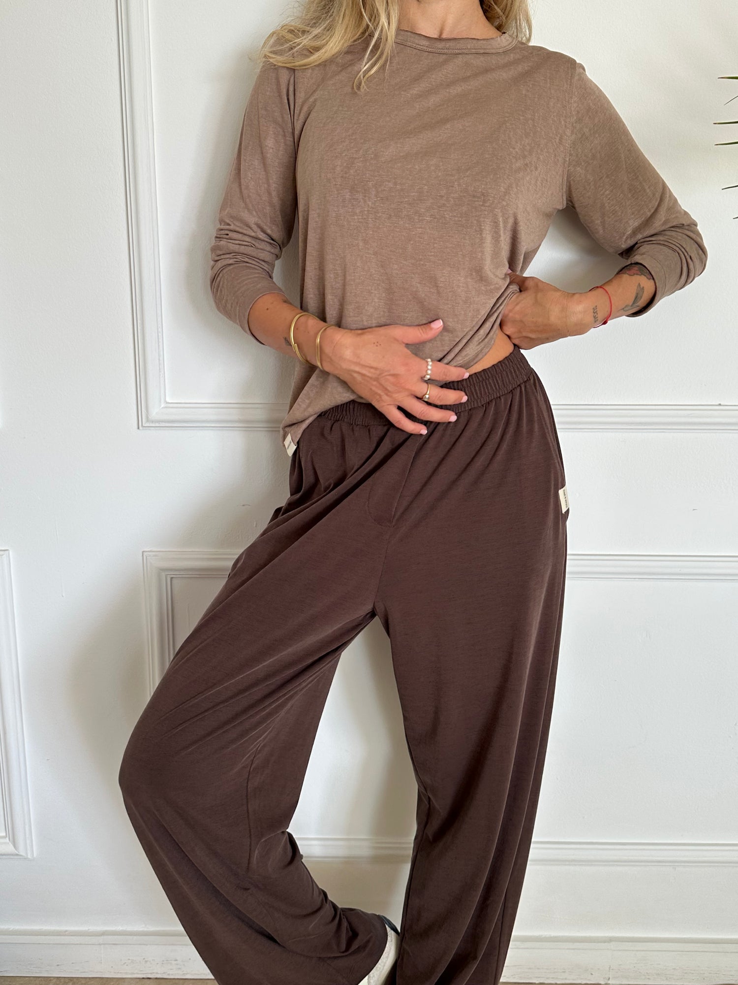 טי שירט EVA light brown